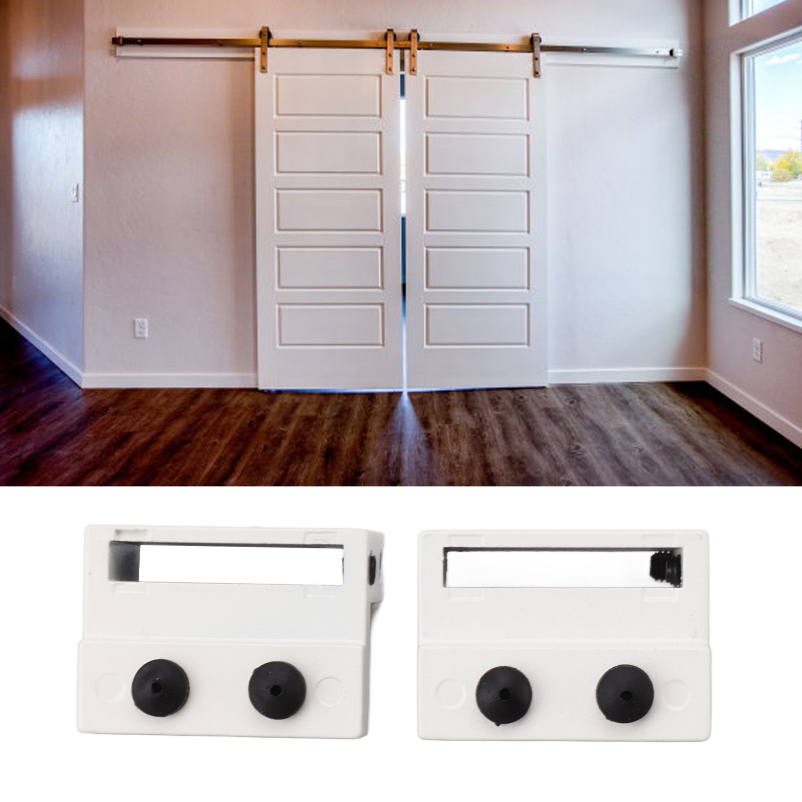 Barn Door Stopper White Sliding Barn Door Hardware Accessories with Hex Wrench view 12