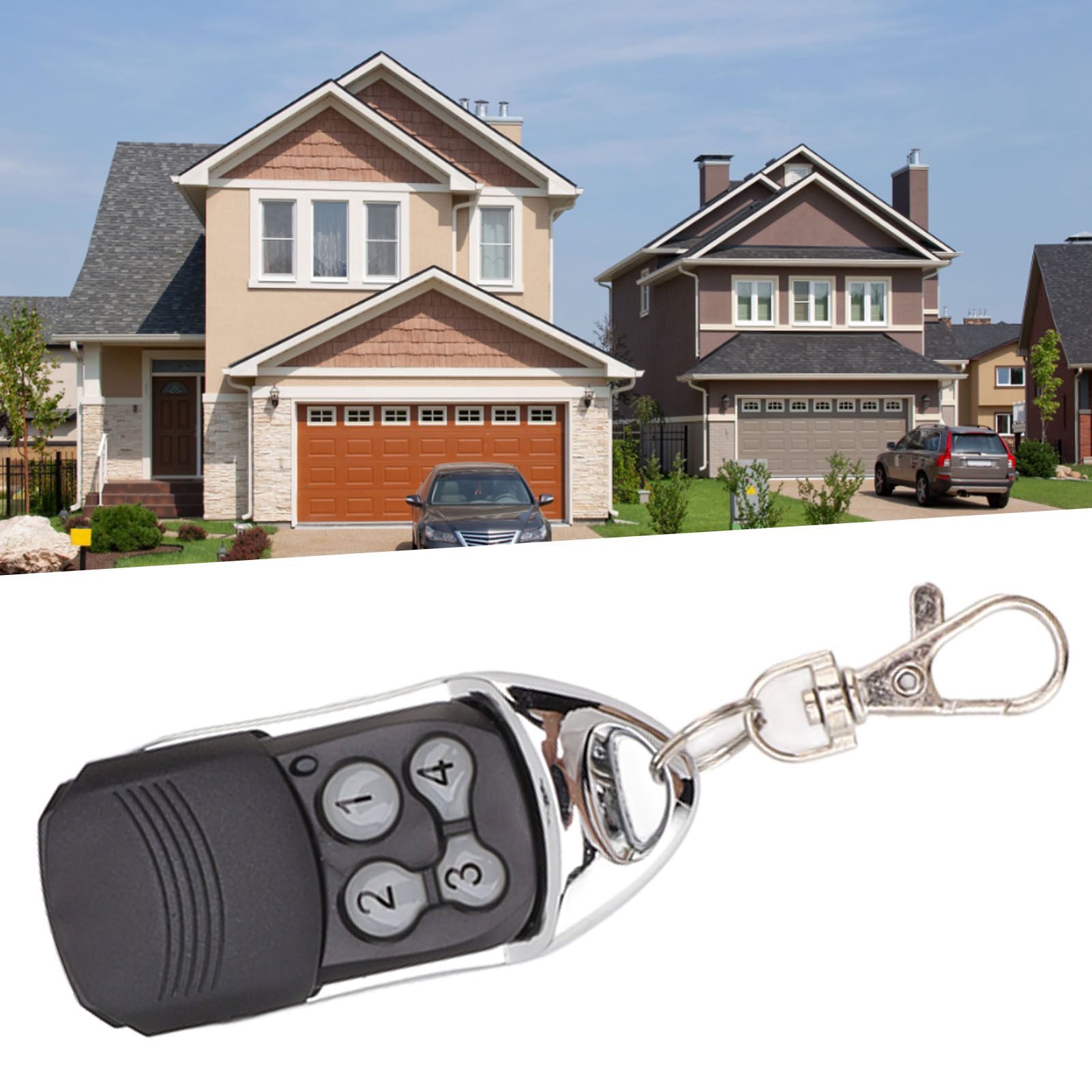 Garage Door Opener Remote Control with Keychain Programmable 4 Button Safe view 12