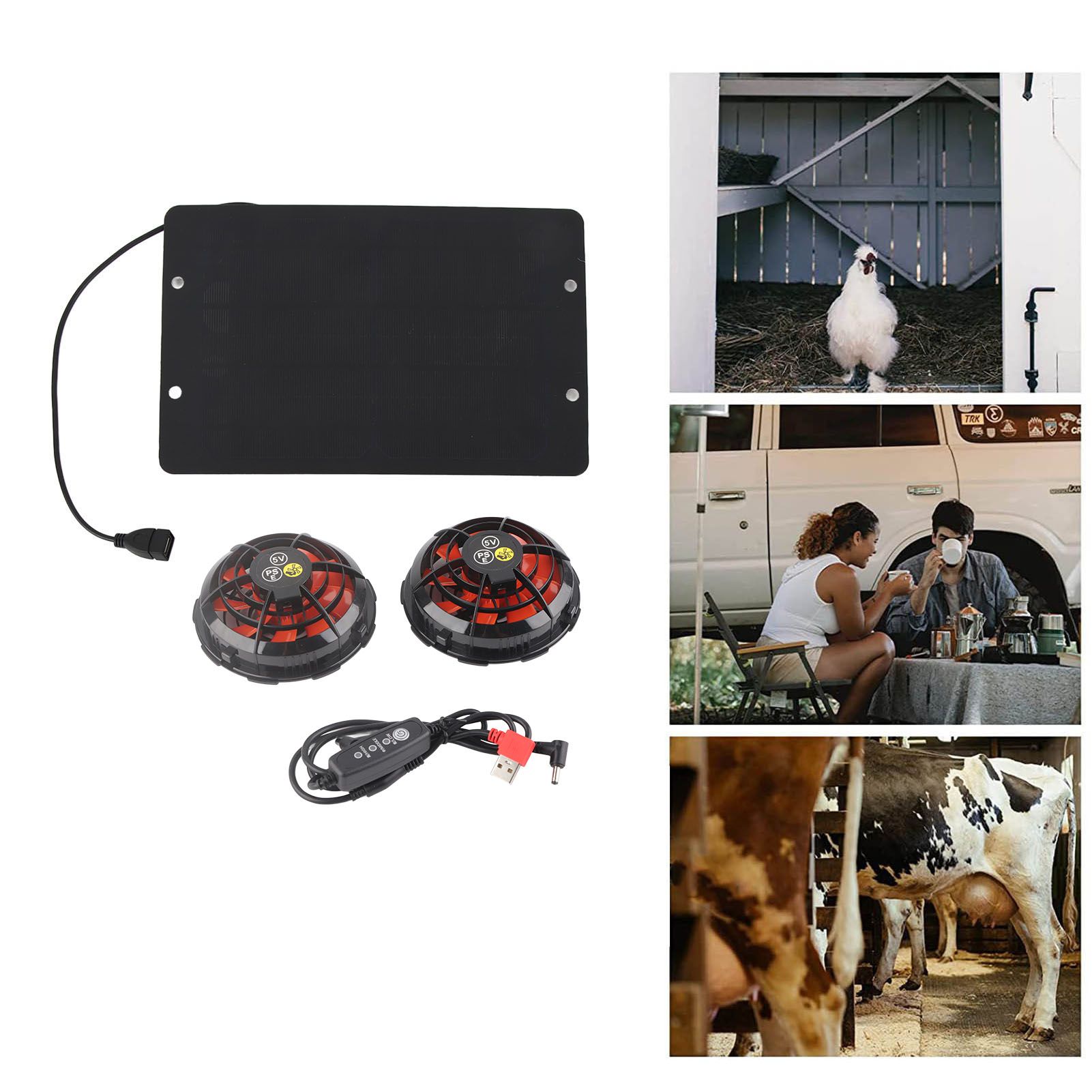 10W Solar Fan Outdoor Solar Powered Fan IPX7 Waterproof Shed Chicken Coop view 12