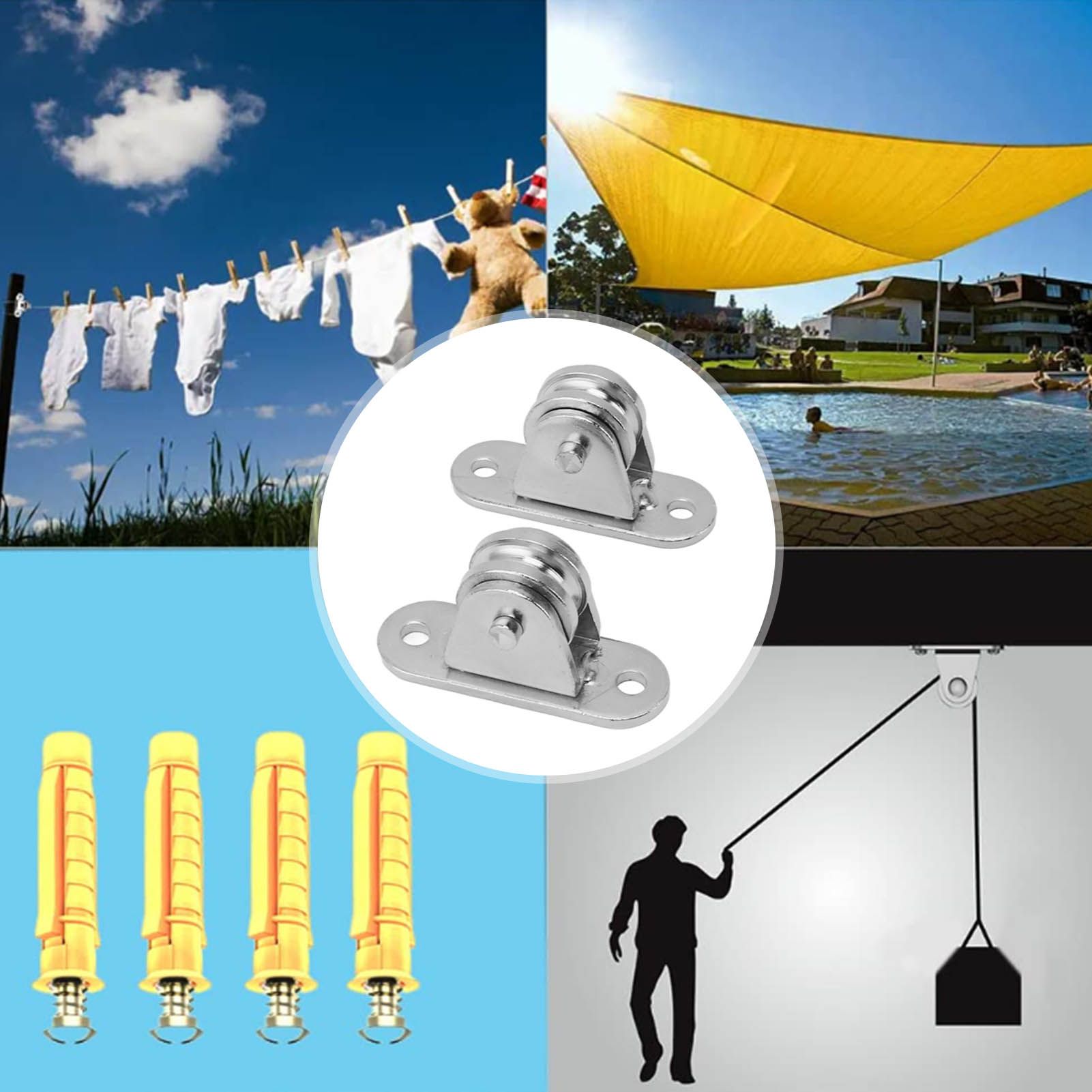 Small Pulley Block Stainless Steel Silent Pulley Roller Wall Mounted Fixed view 12