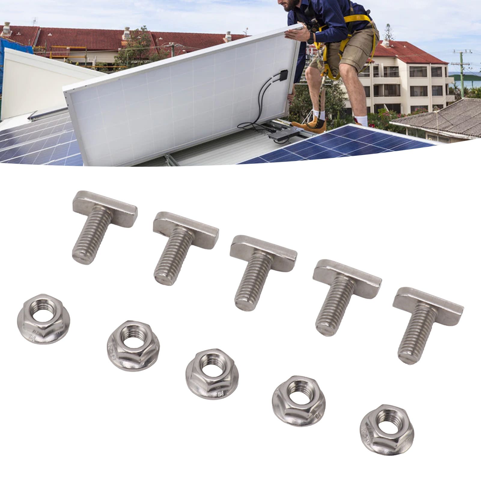 15 Set Hammer Head Screws M8 Stainless Steel Screws for Photovoltaic and Solar view 11