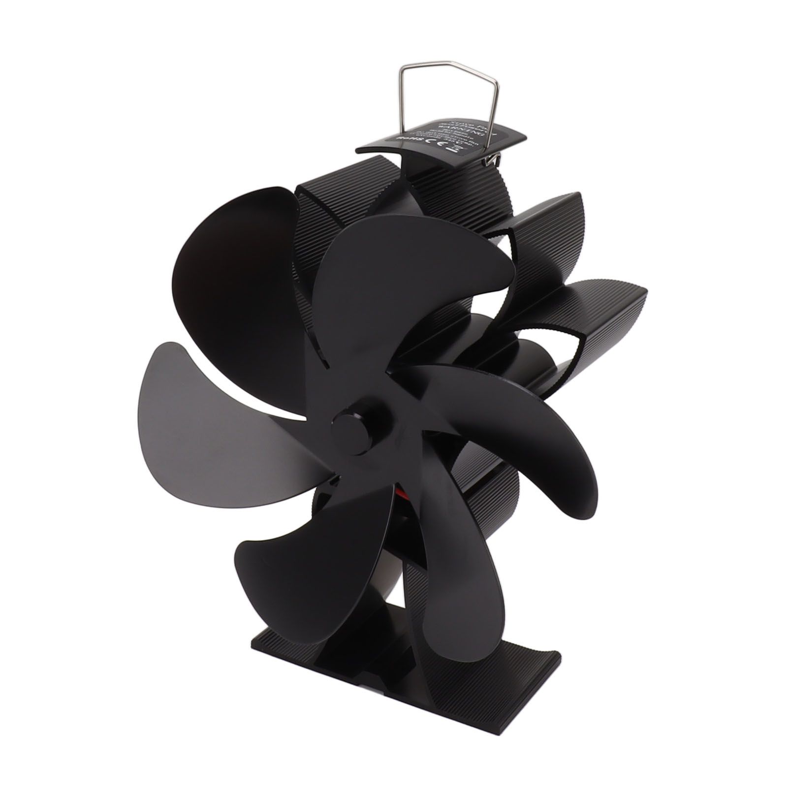 Heat Powered Stove Fan 6 Blade Aluminum Alloy Low Noise Wood Stove Fireplace view 3