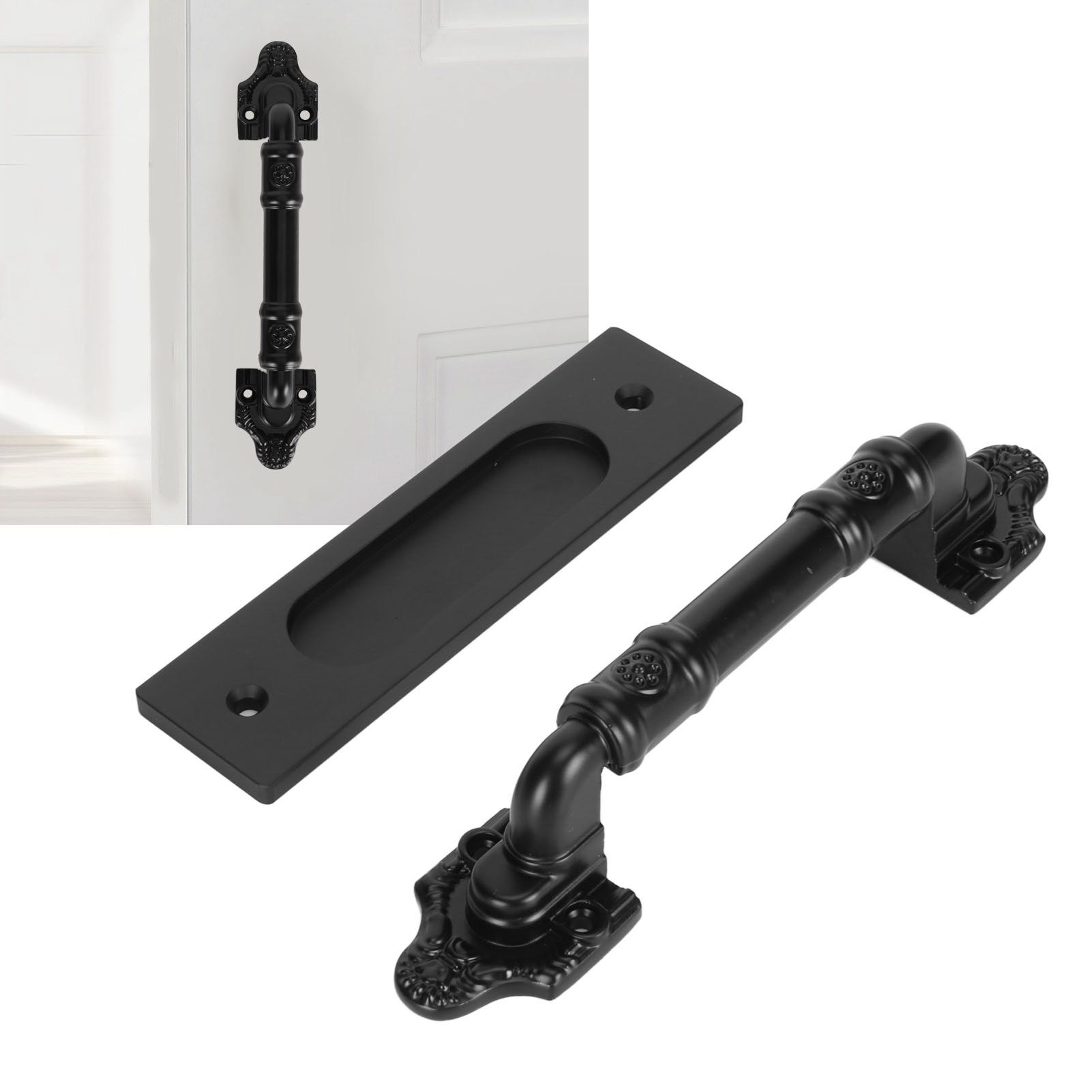 Sliding Barn Door Handle Double Sided Black Barn Door Pull Handle for Gates view 11