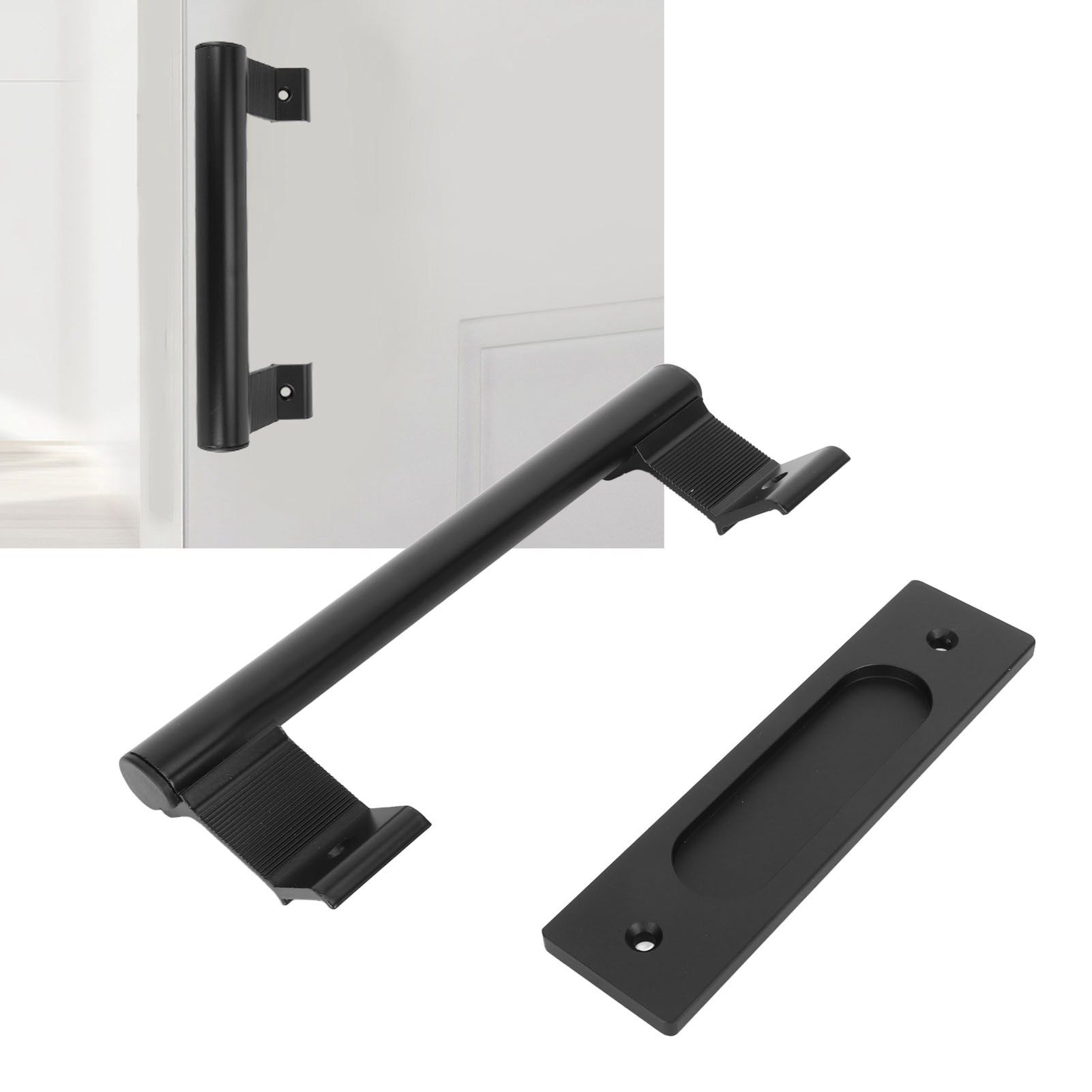 Sliding Door Handle Double Sided Universal Black Aluminum Alloy Barn Door view 11