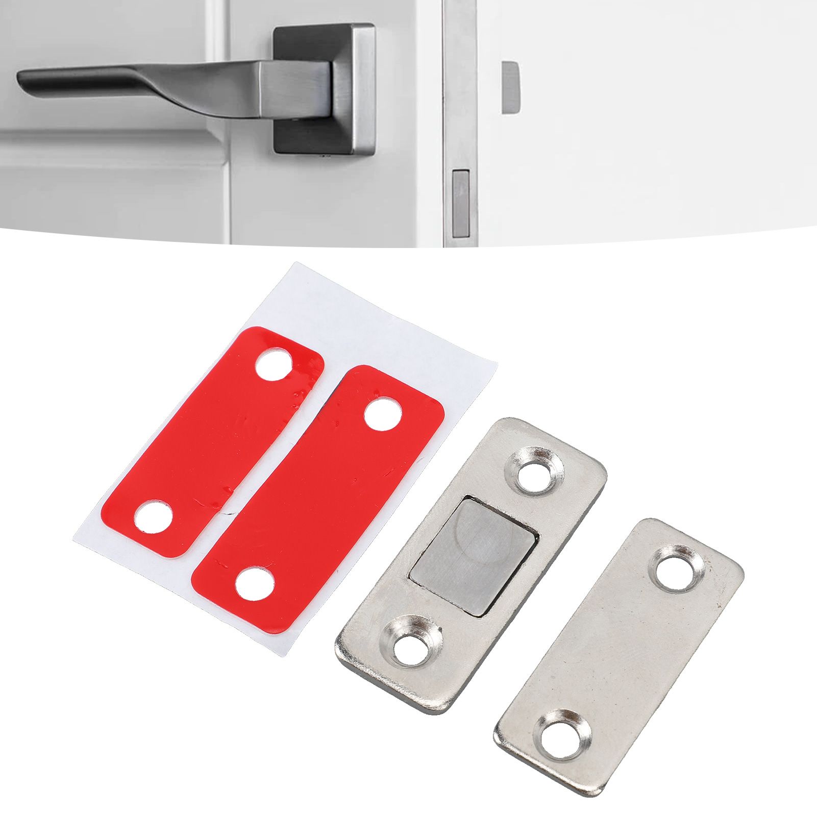 8 Pack Magnetic Door Catch Ultra Thin Door Latch Adhesive Stainless Steel 2 view 12