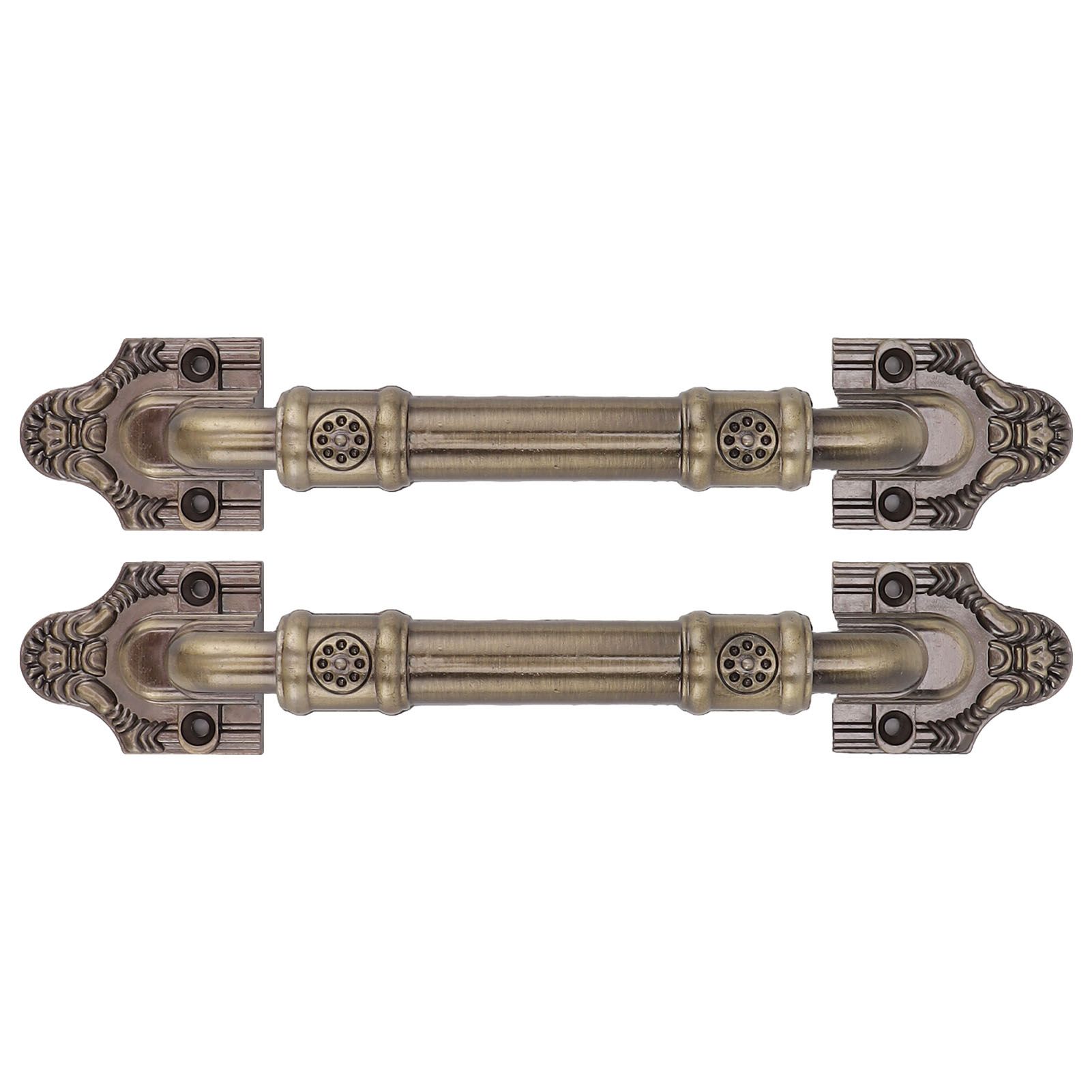 2Pcs Antique Barn Door Handles Bronze Color Easy Installation Vintage Drawer view 3