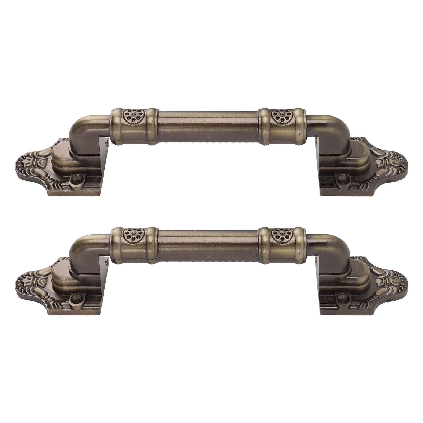 2Pcs Antique Barn Door Handles Bronze Color Easy Installation Vintage Drawer view 6