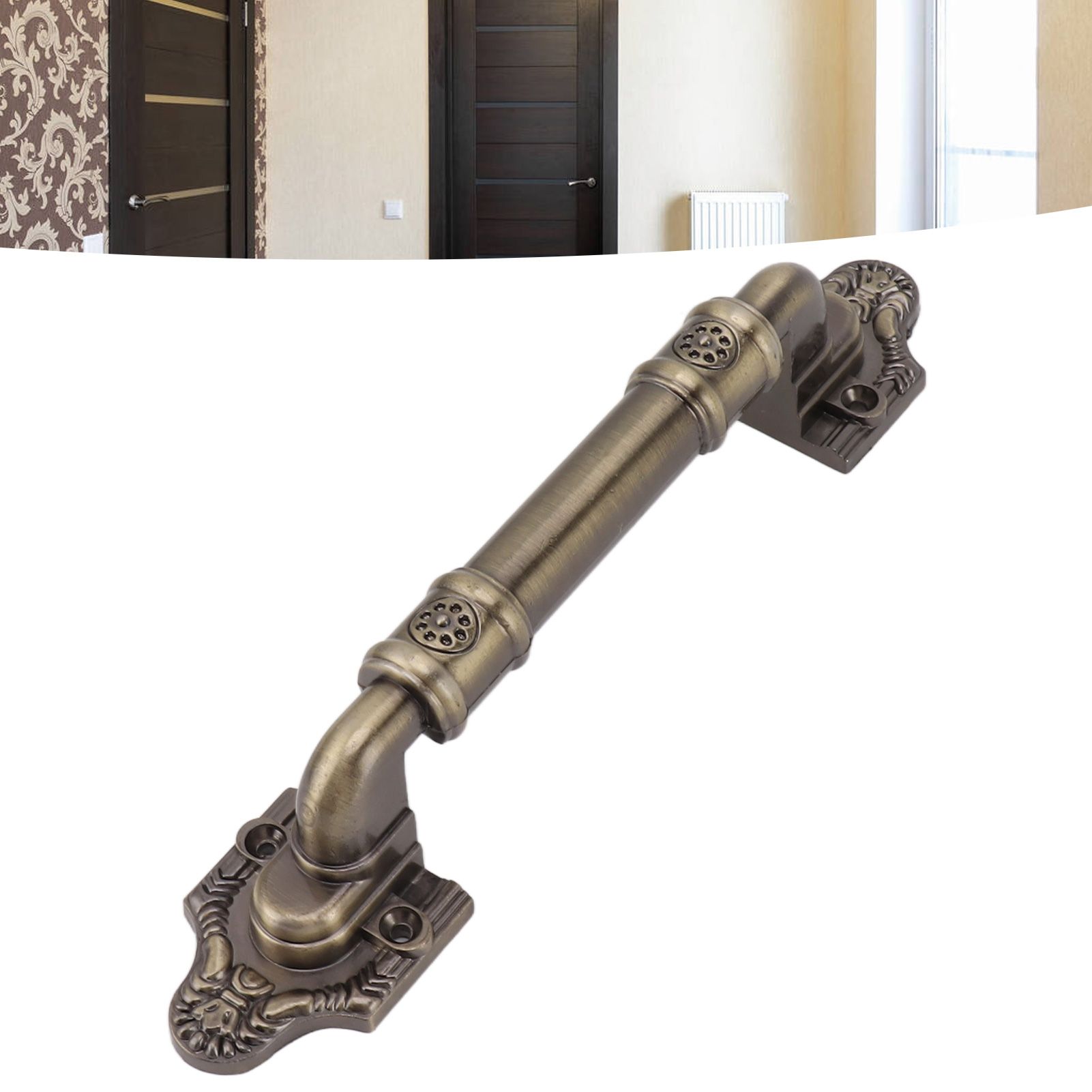 2Pcs Antique Barn Door Handles Bronze Color Easy Installation Vintage Drawer view 11