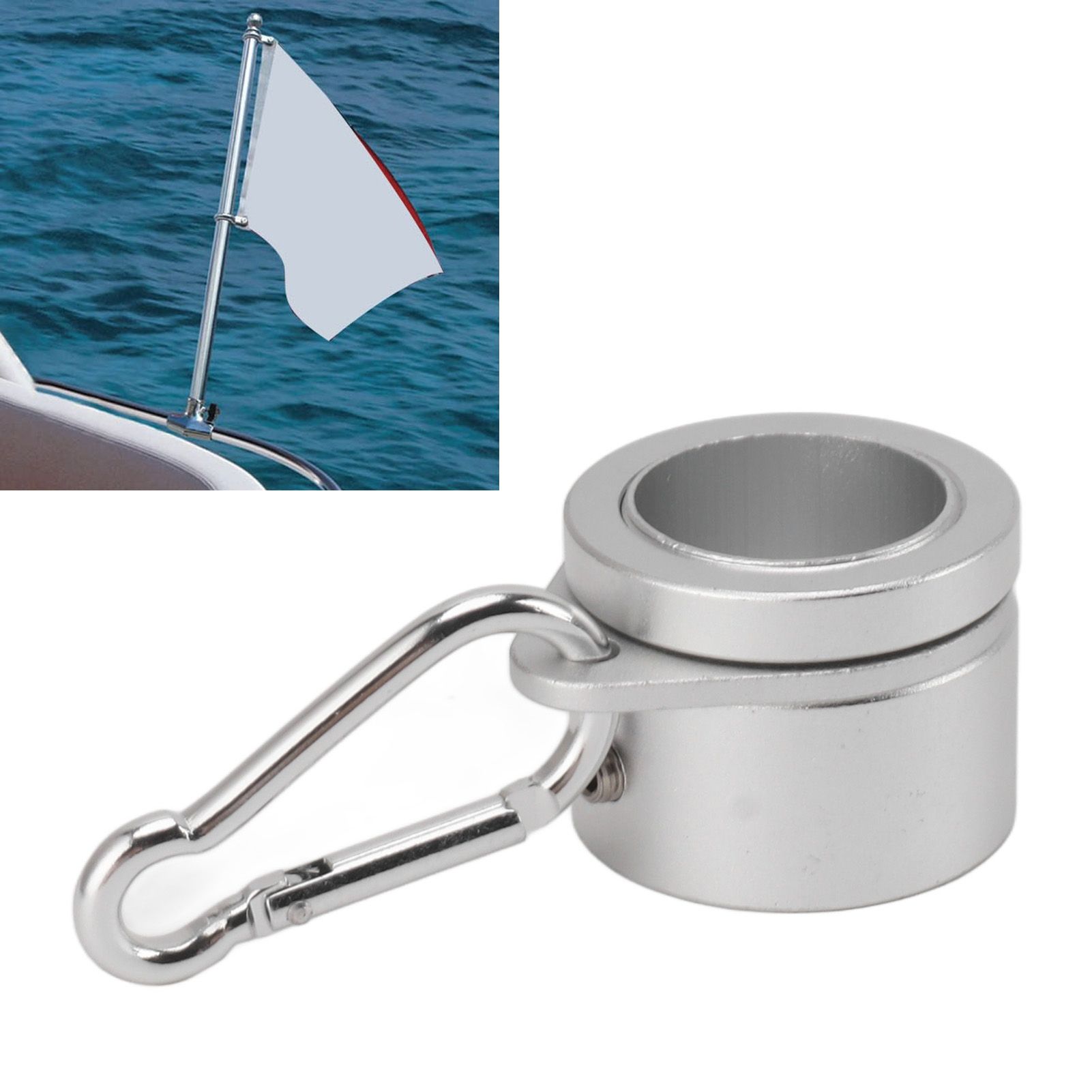 2 Pcs G3/4 Flag Pole Rings Aluminium Alloy 360° Rotating Anti Wrap Spinning view 11