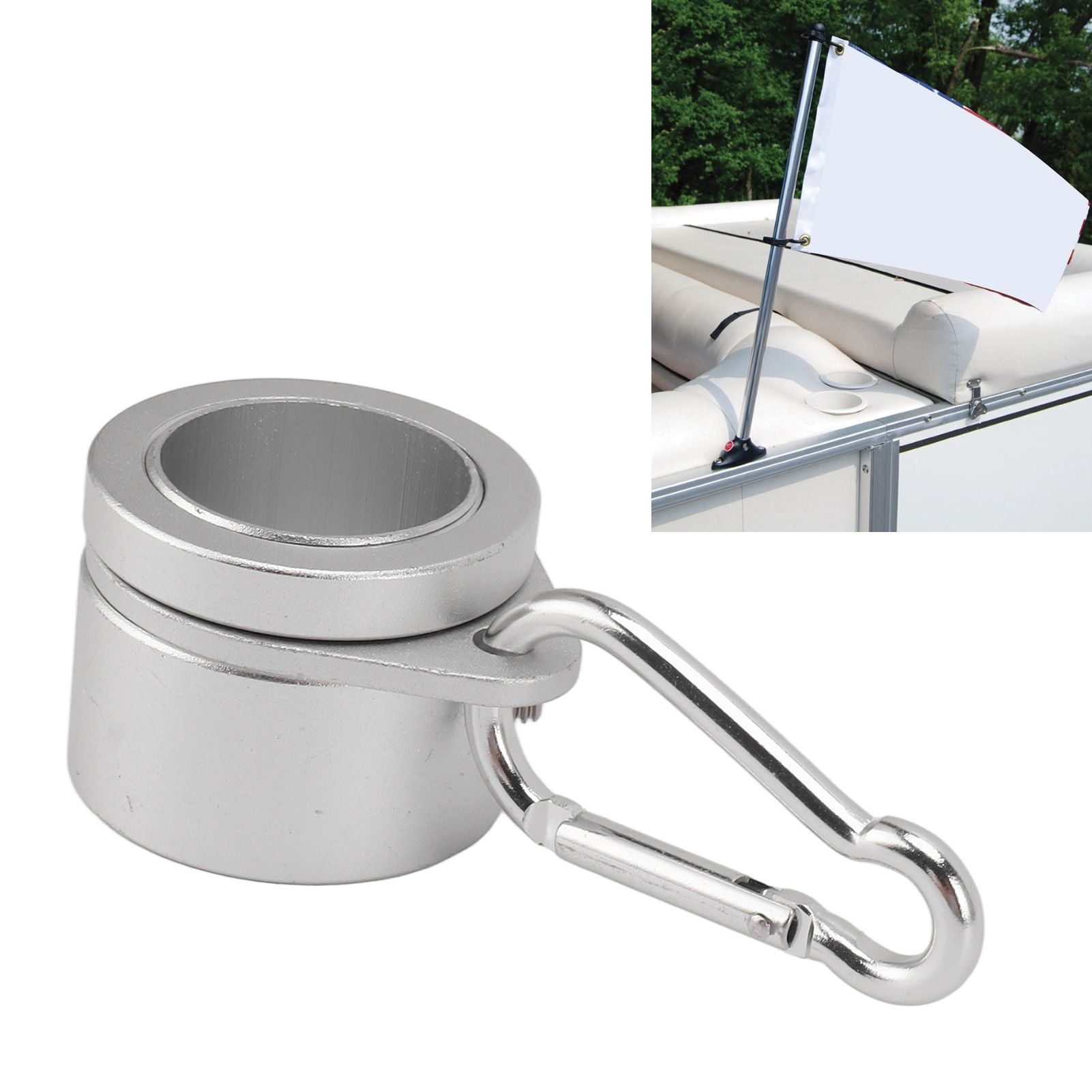 2 Pcs G3/4 Flag Pole Rings Aluminium Alloy 360° Rotating Anti Wrap Spinning view 12