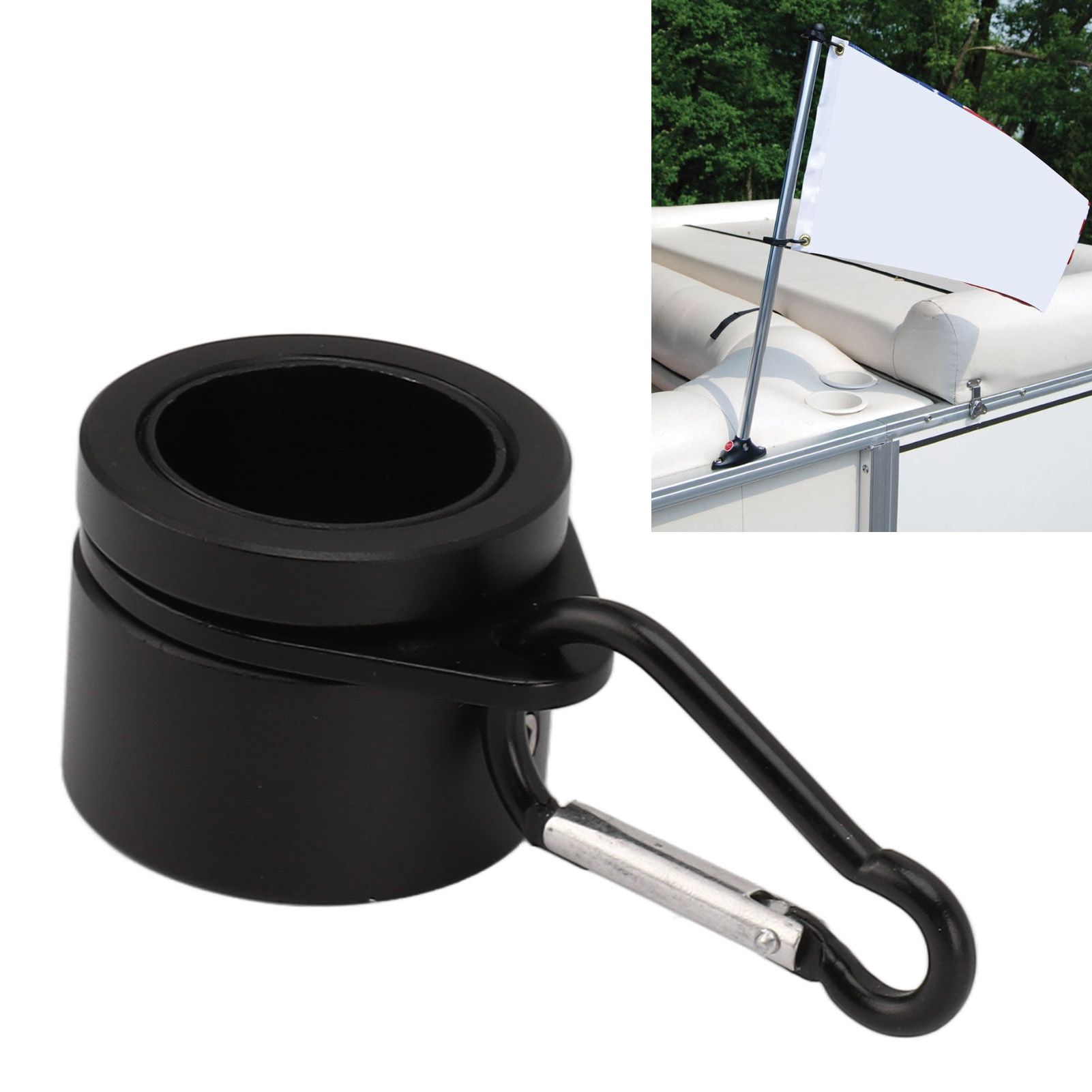 2 Pcs G3/4 Flag Pole Rings Aluminium Alloy 360° Rotating Anti Wrap Spinning view 12