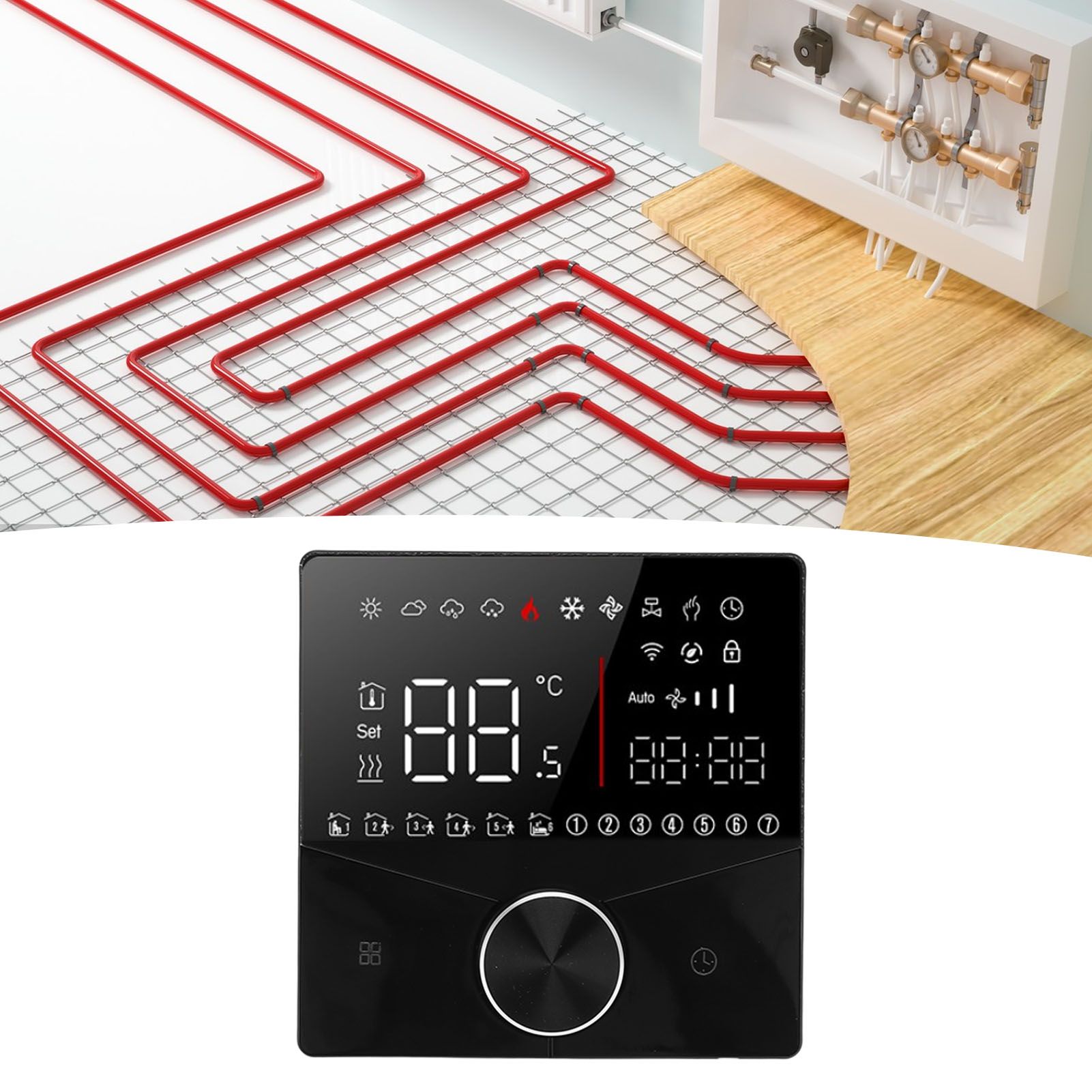 Smart Digital Thermostat LCD Color Display Precise Control Intelligent view 11