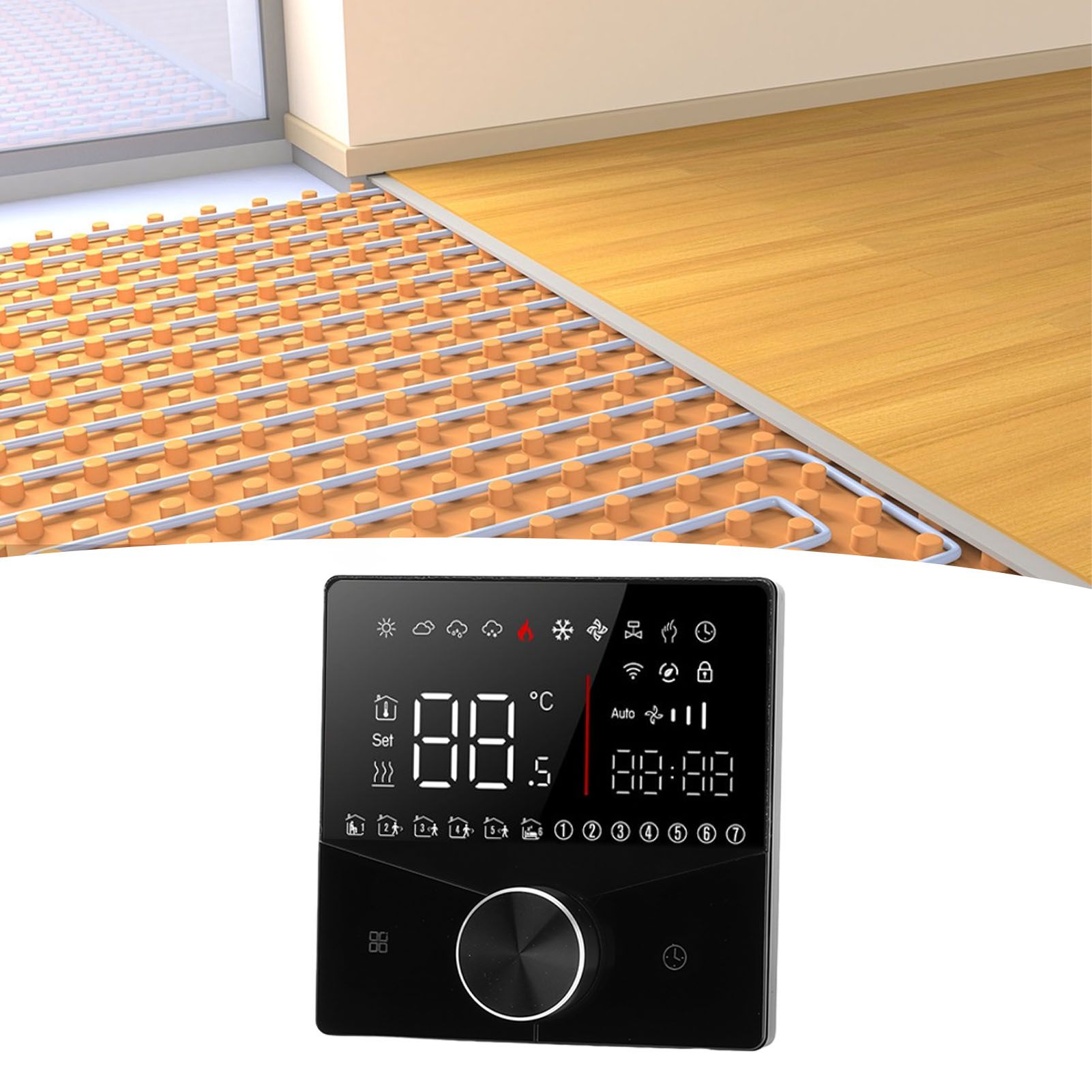 Smart Digital Thermostat LCD Color Display Precise Control Intelligent view 12