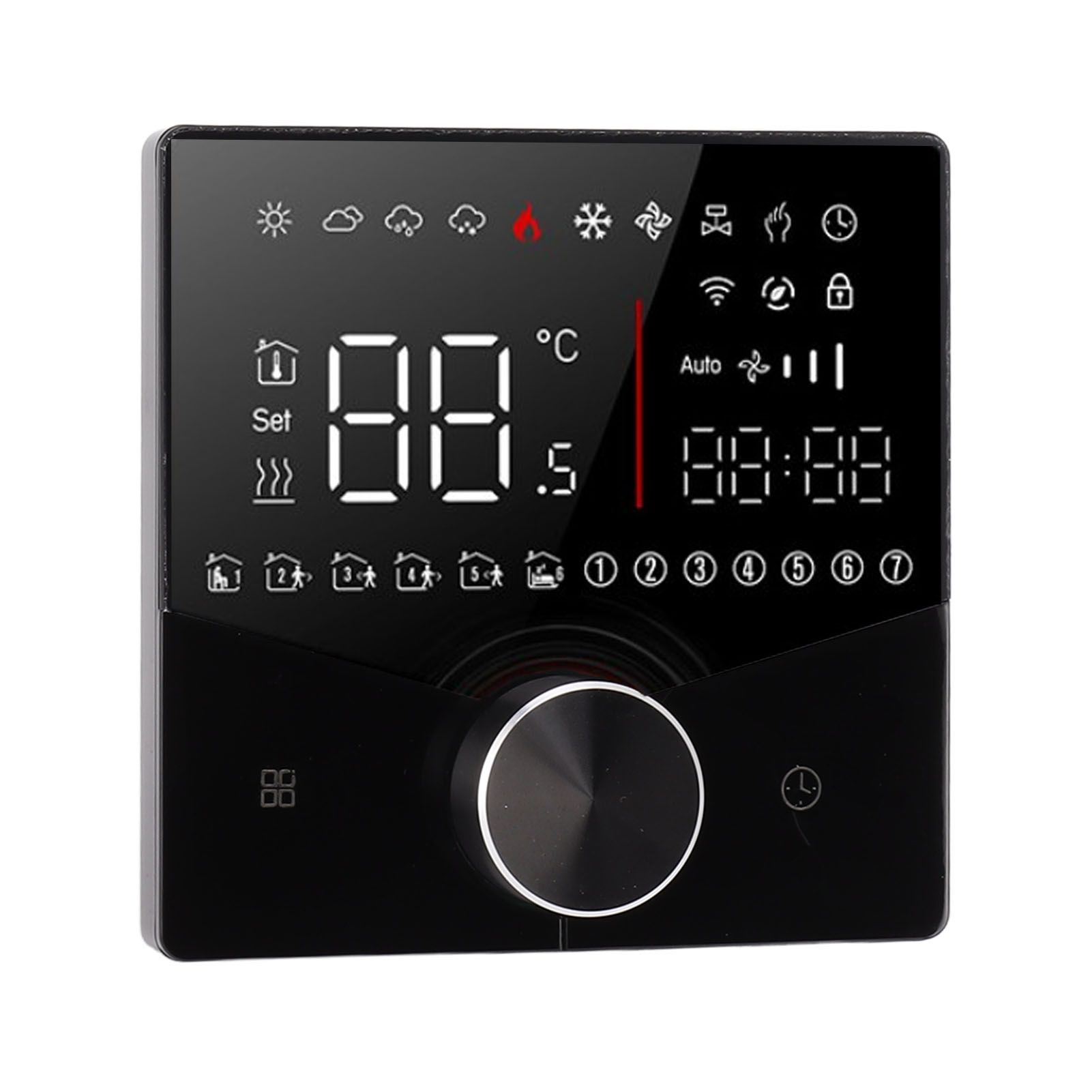 Smart Thermostat Knob Design LCD Color Display Panel Digital Thermostat for view 2