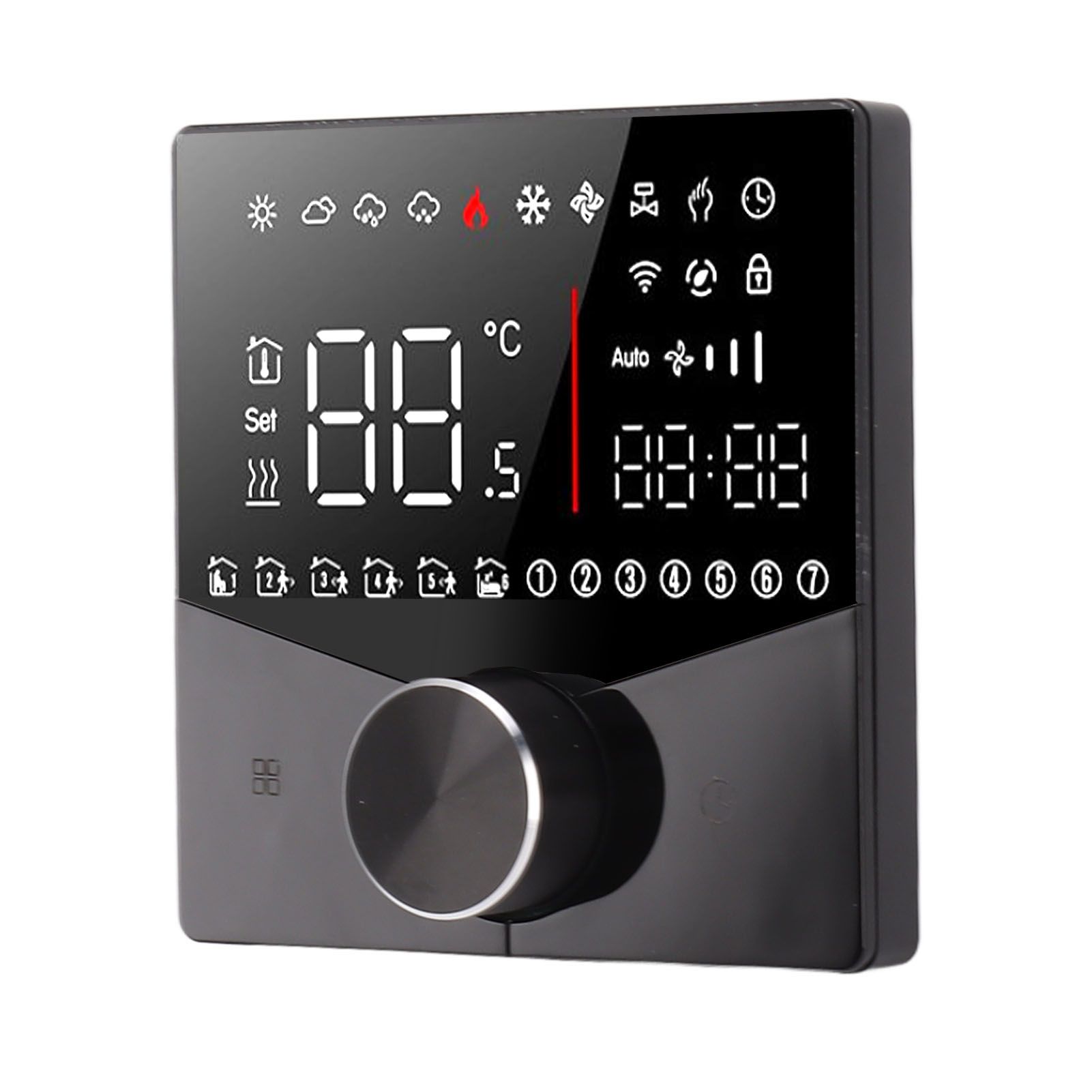 Smart Thermostat Knob Design LCD Color Display Panel Digital Thermostat for view 3