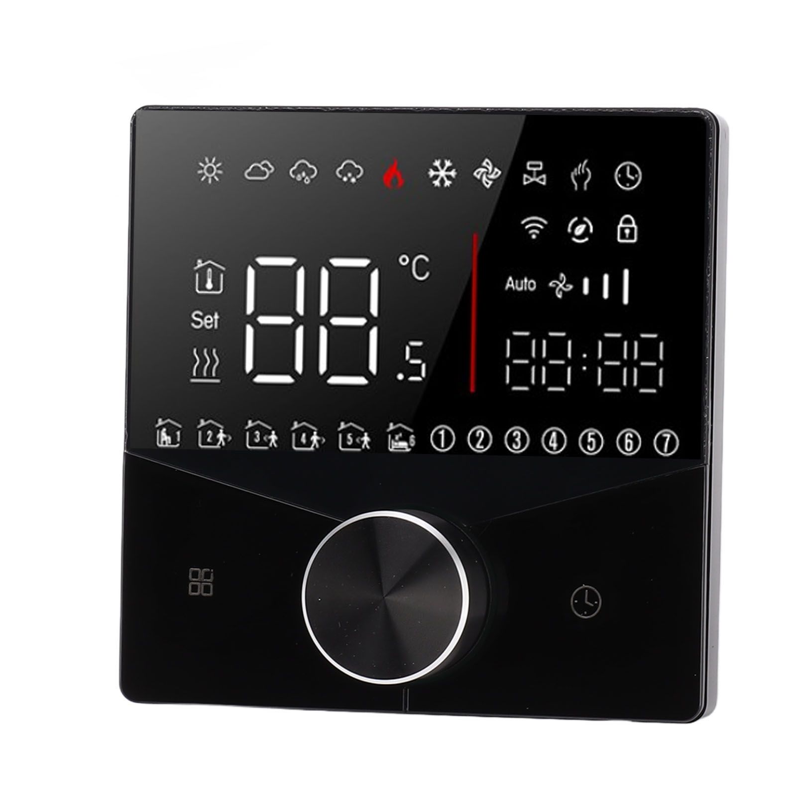 Smart Thermostat Knob Design LCD Color Display Panel Digital Thermostat for view 4
