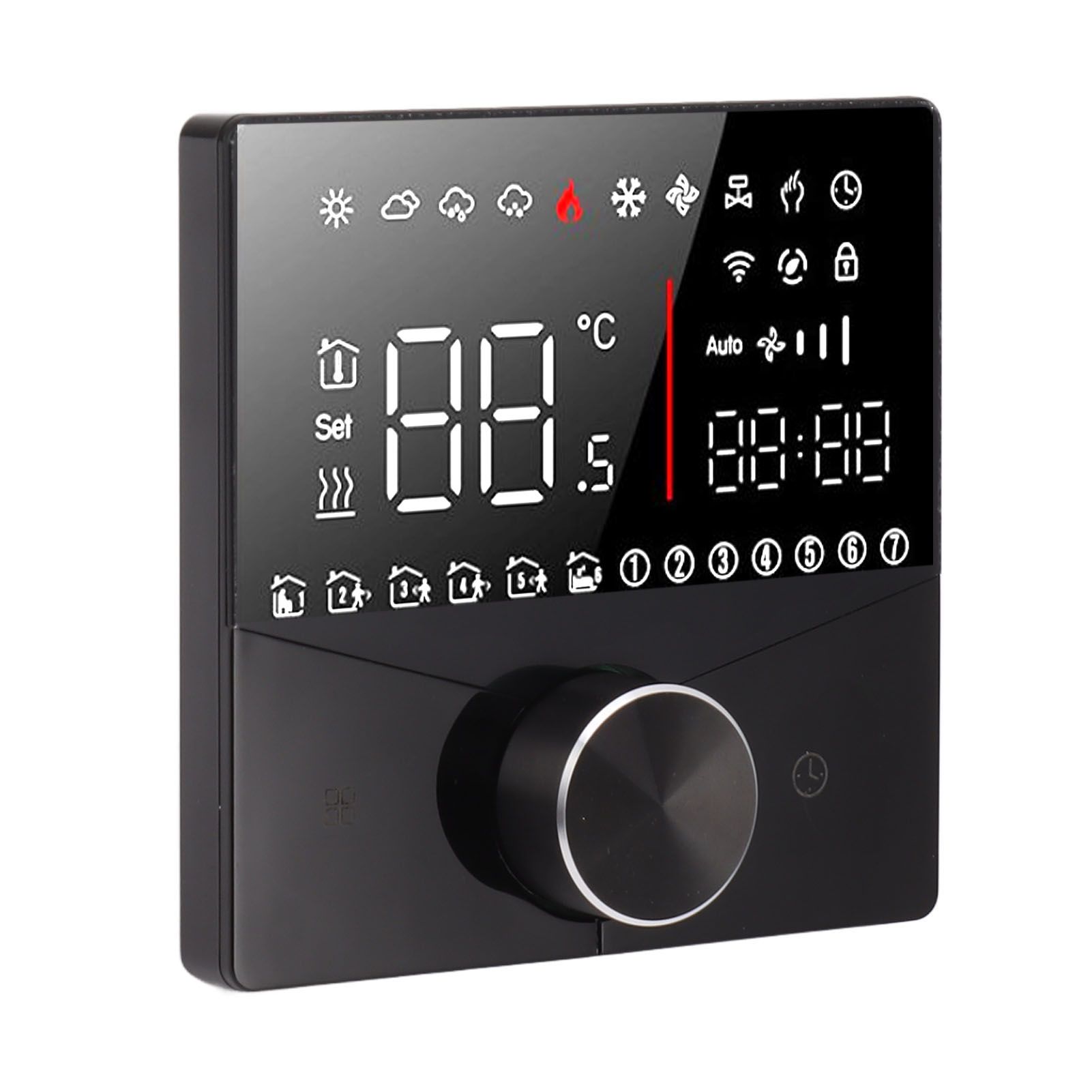 Smart Thermostat Knob Design LCD Color Display Panel Digital Thermostat for view 6