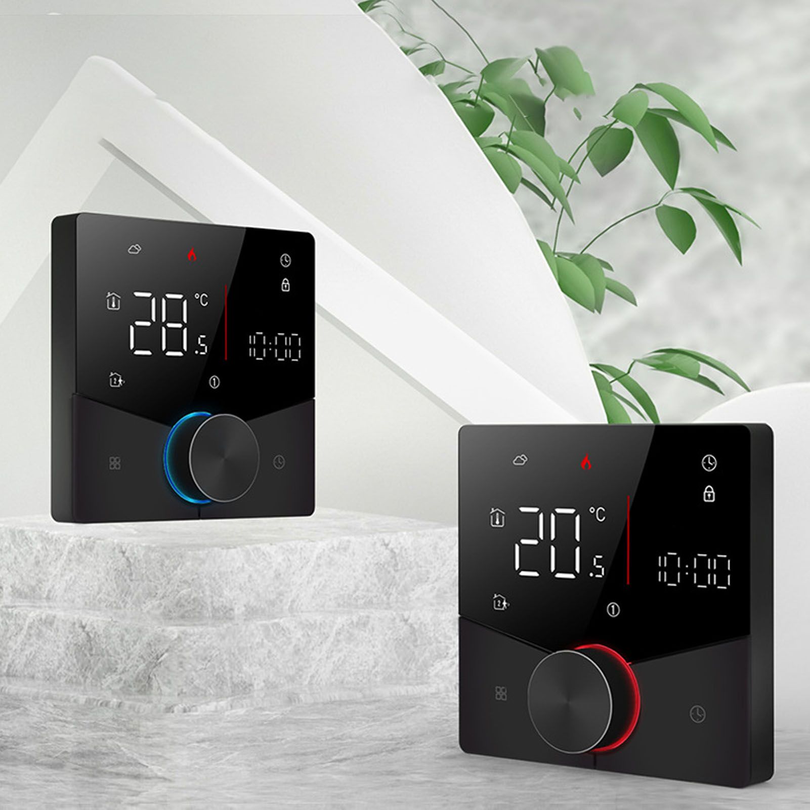 Smart Thermostat Knob Design LCD Color Display Panel Digital Thermostat for view 9