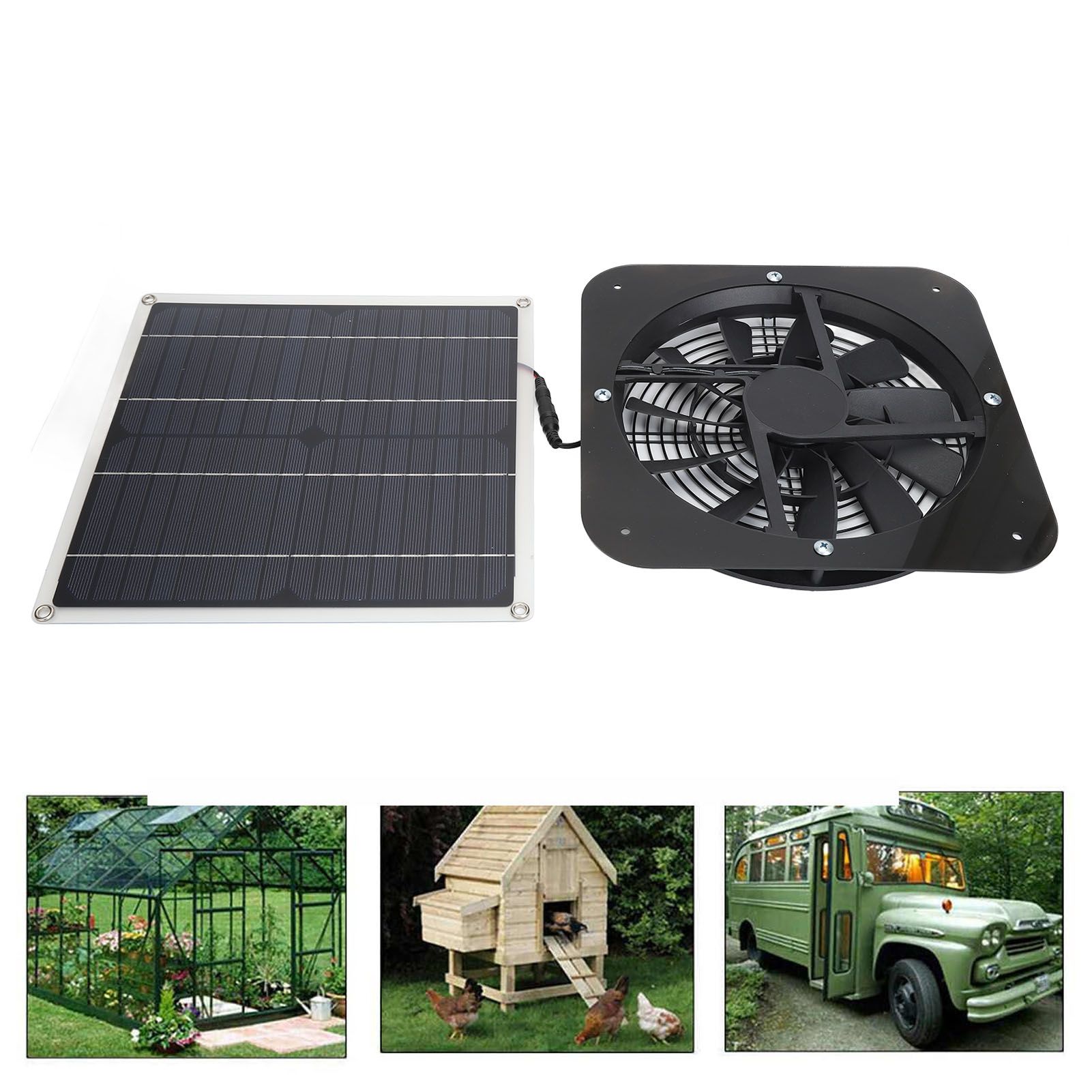 Solar Panel Fan Kit Solar Exhaust Fan 100W Solar Powered Panel with 10inch view 11