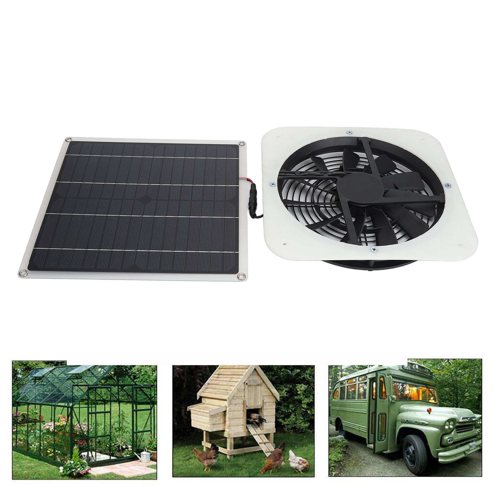 Solar Panel Fan Kit Solar Exhaust Fan 100W Solar Powered Panel with 10inch view 11