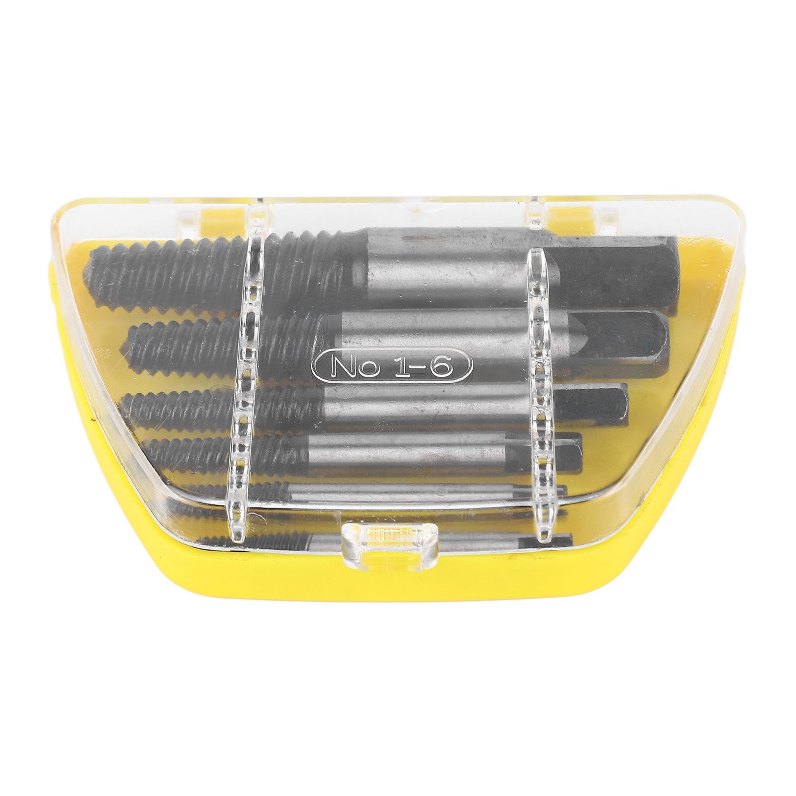 6 Pcs Damaged Screw Extractor with Yellow Storage Box Steel Stripped Bolt view 5