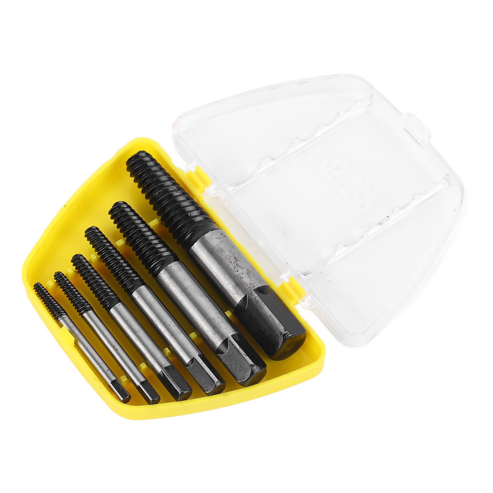 6 Pcs Damaged Screw Extractor with Yellow Storage Box Steel Stripped Bolt view 6