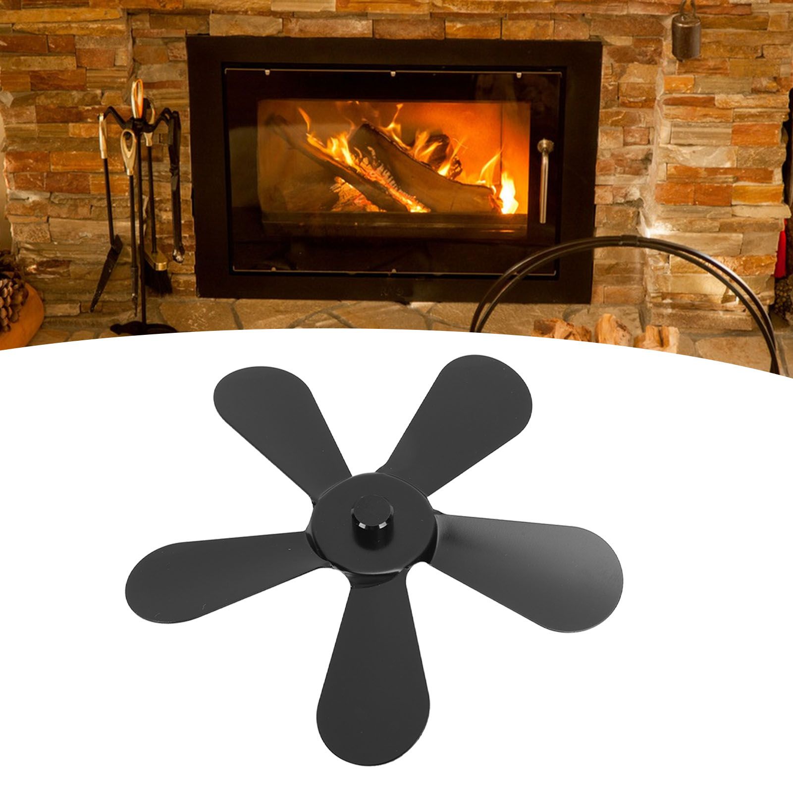 5 Blades Stove Fan Blade Aluminium Alloy Heat Powered Stove Fan Blades view 12