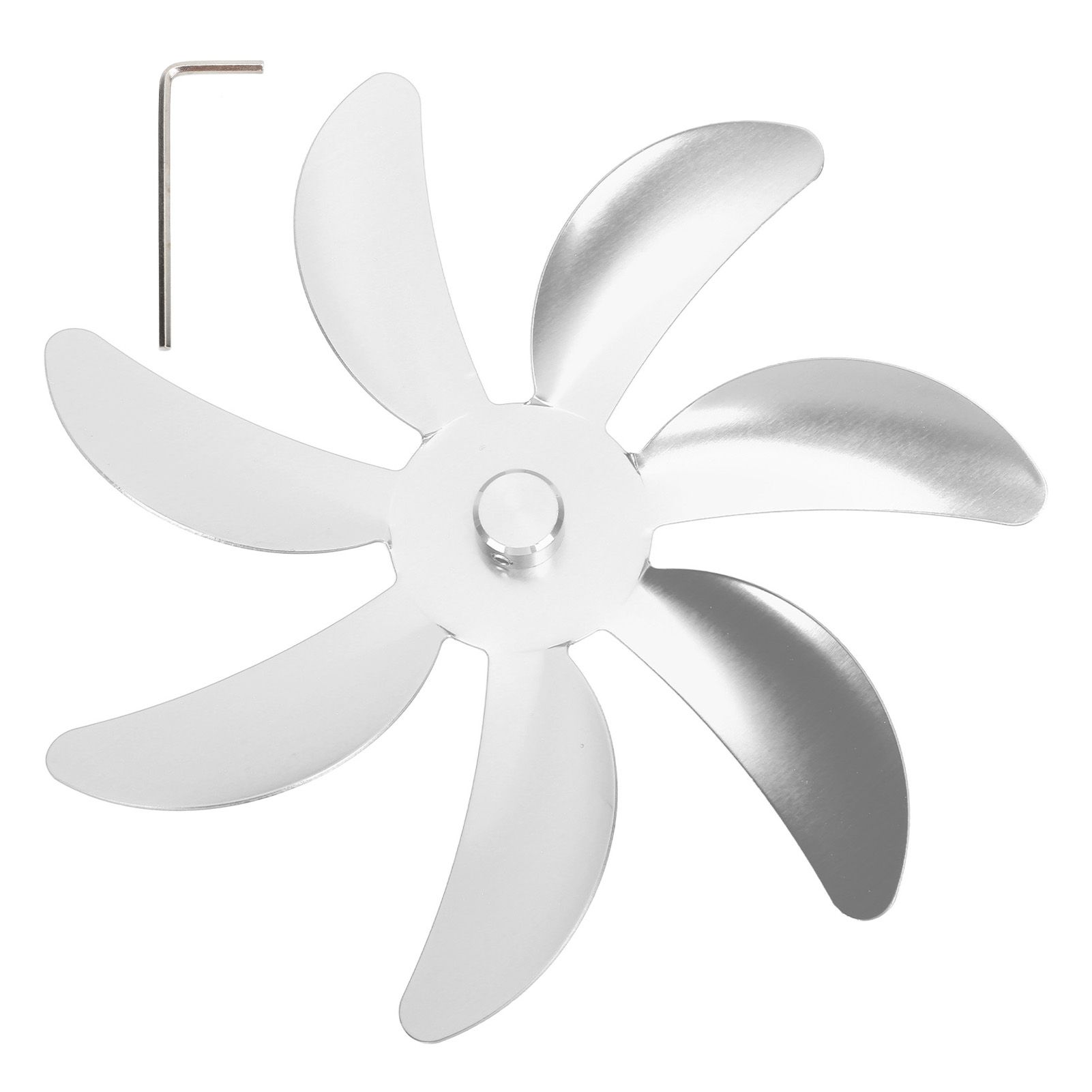 Stove Fan Aluminum Alloy Blade 7 Blades Easy Installation Universal Fireplace