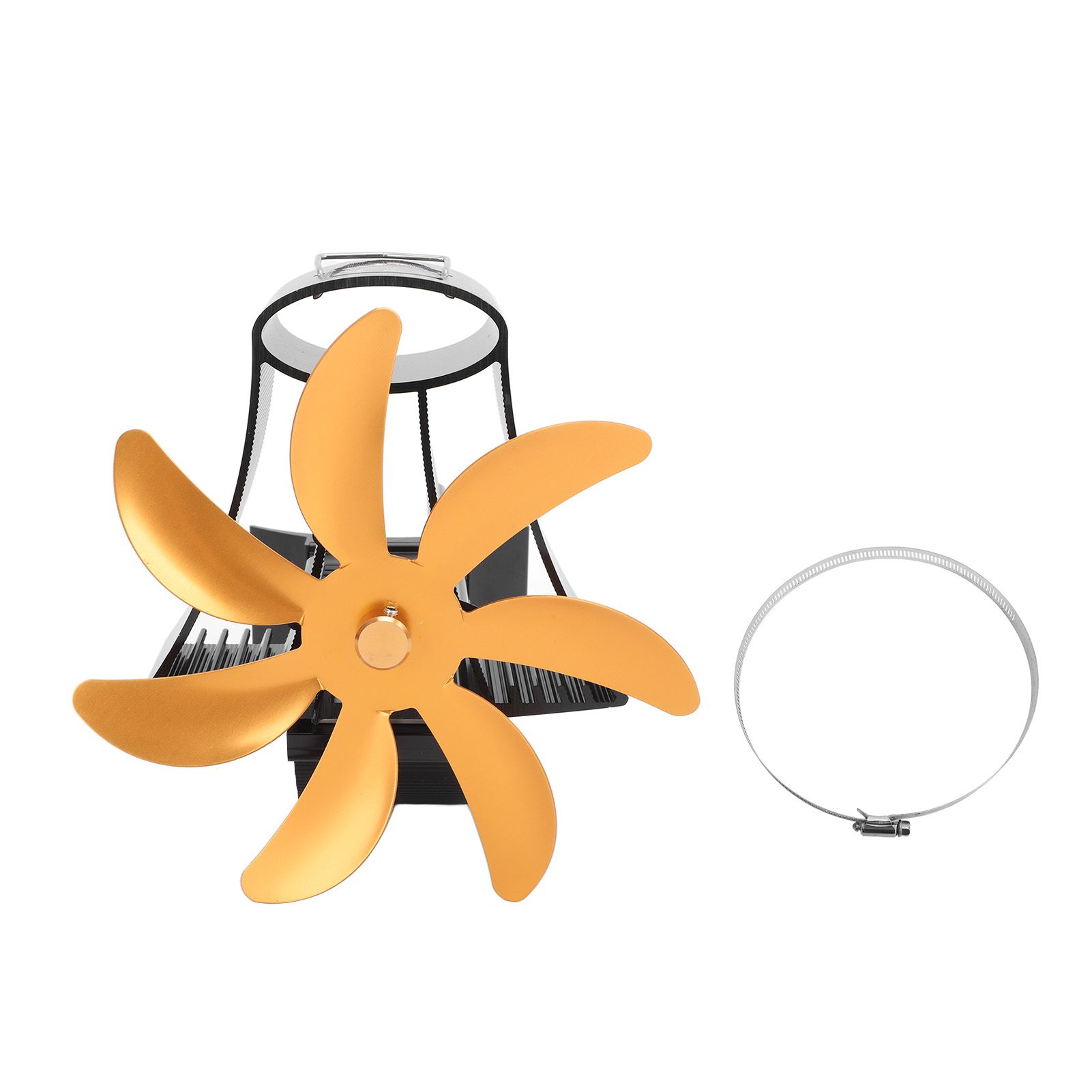 Wood Stove Fan Pipe Fireplace Fan 7 Blades Stove Fan On Chimney Silent Motors — image 1