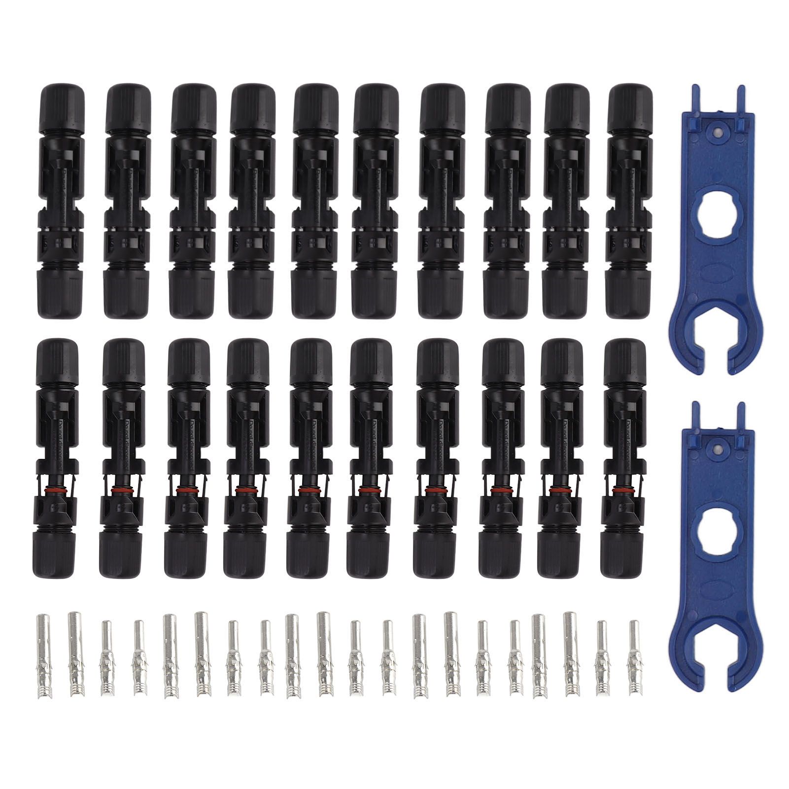Solar Connectors with 10 Pairs Male Female Plug Spanners Waterproof Flame — image 1