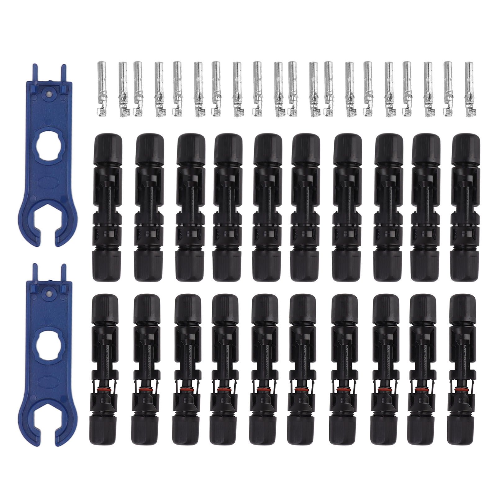 Solar Connectors with 10 Pairs Male Female Plug Spanners Waterproof Flame view 2