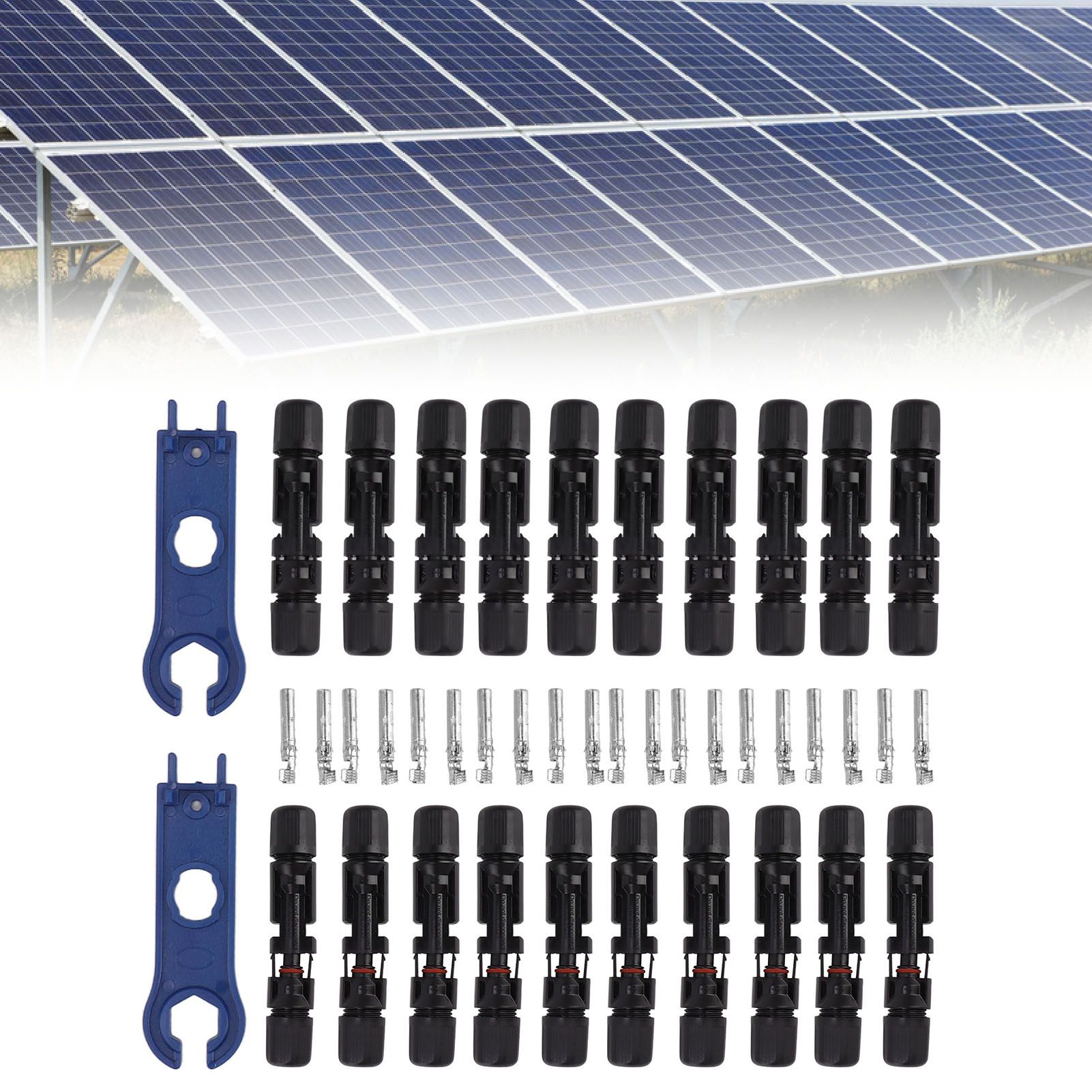 Solar Connectors with 10 Pairs Male Female Plug Spanners Waterproof Flame view 11