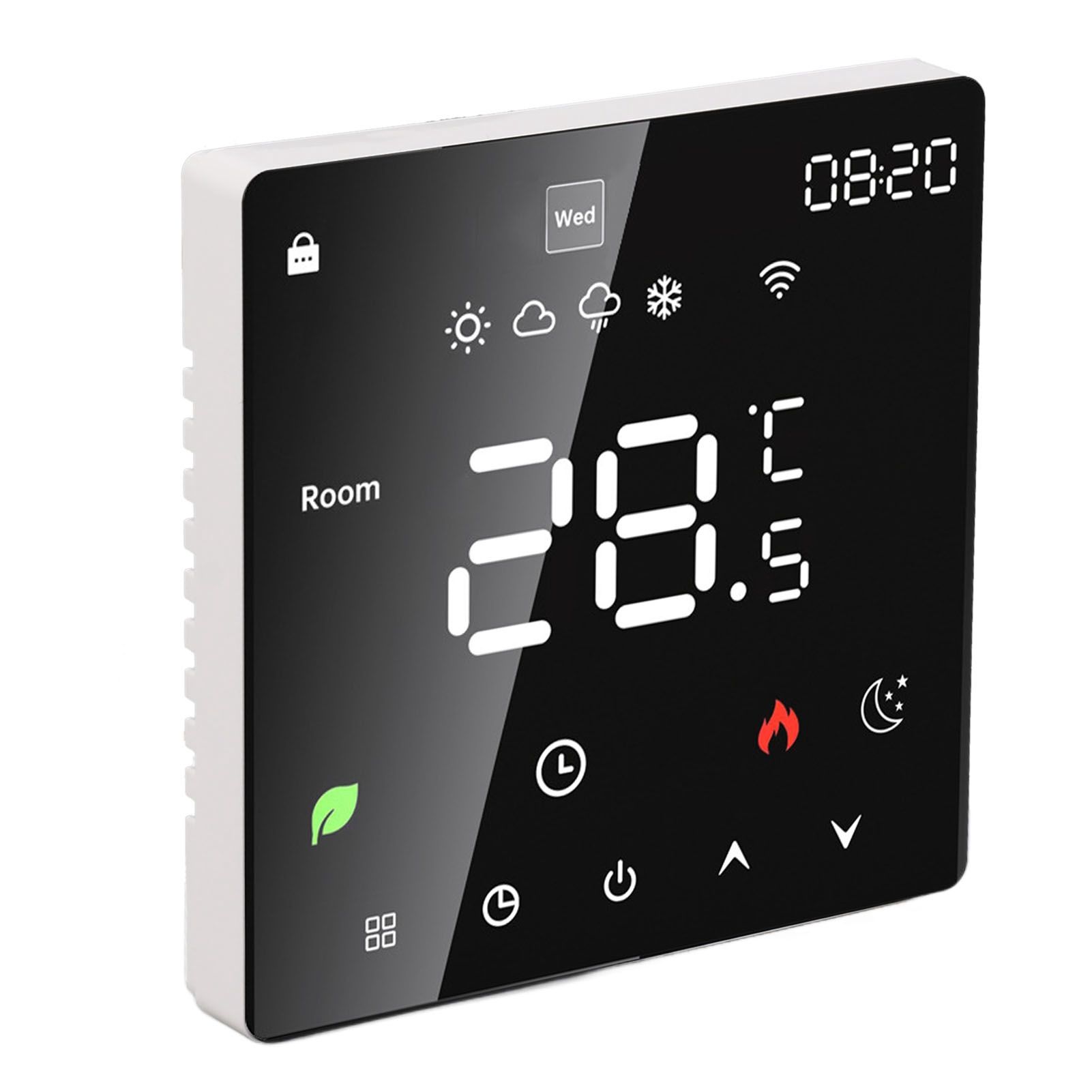 16A Smart Thermostat LCD Color Touchscreen PC Programmable Electric Heating view 4
