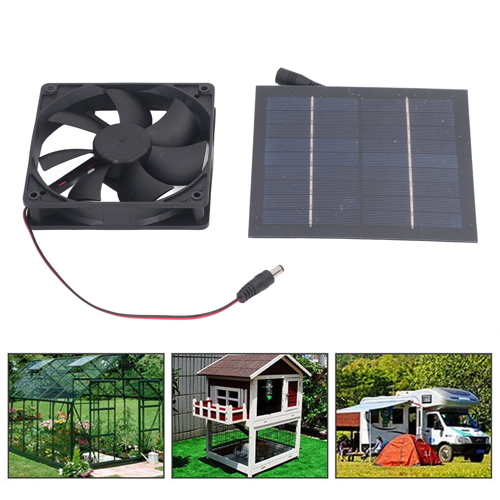 Solar Panel Fan Kit 20W IP65 Waterproof for Outside Small Chicken Coops view 11