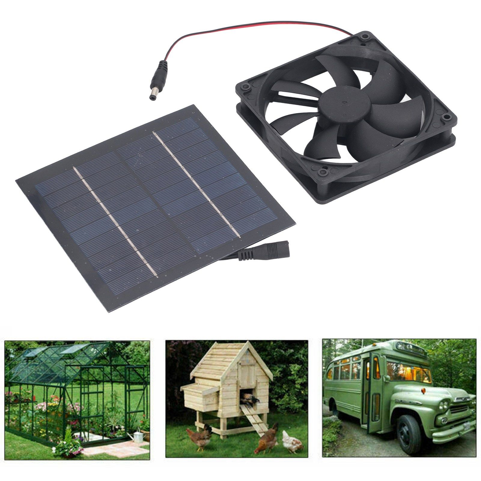 Solar Panel Fan Kit 20W IP65 Waterproof for Outside Small Chicken Coops view 12