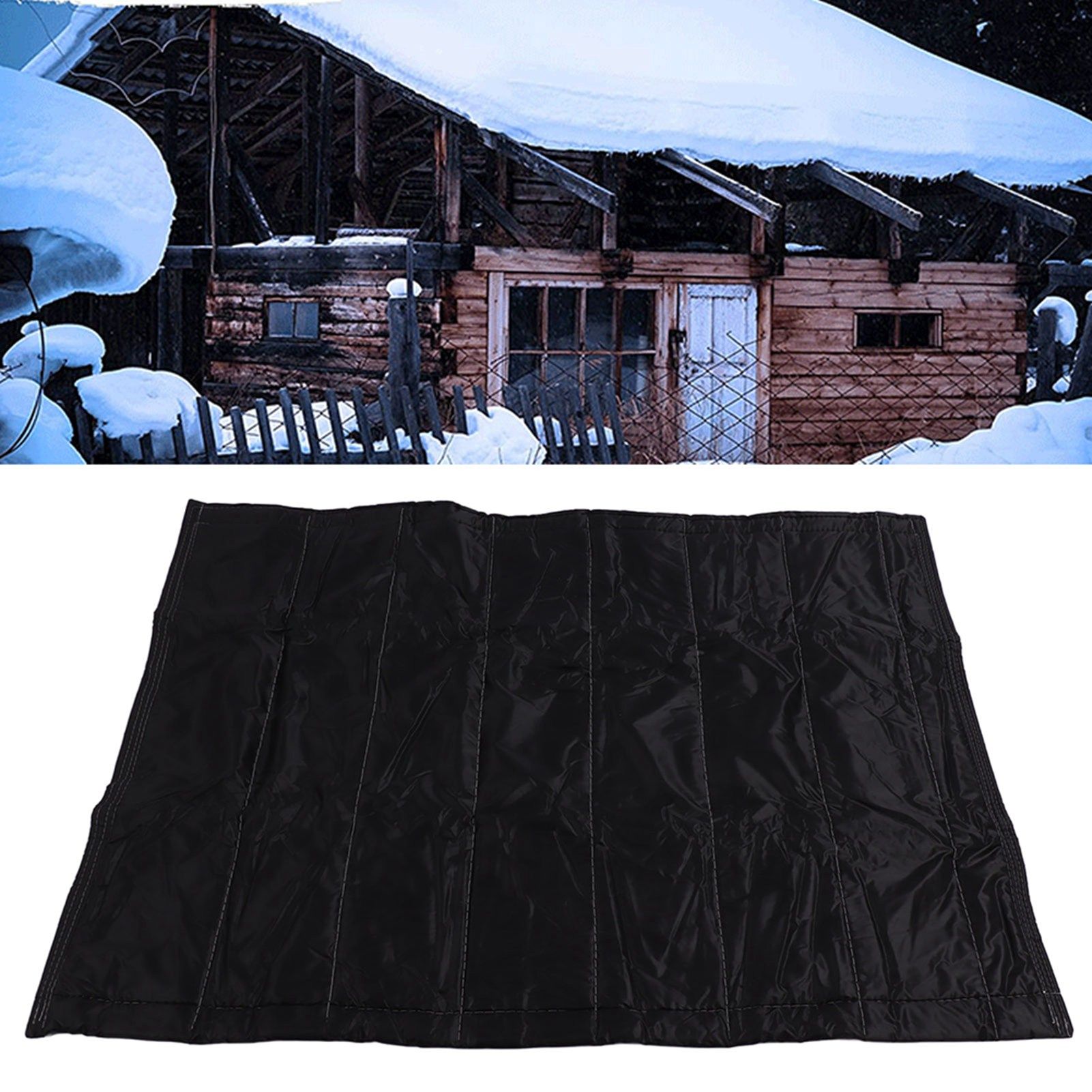 Fireplace Blanket Black Oxford Fabric 2 Layers Cotton Hook and Loop Fireplace view 12