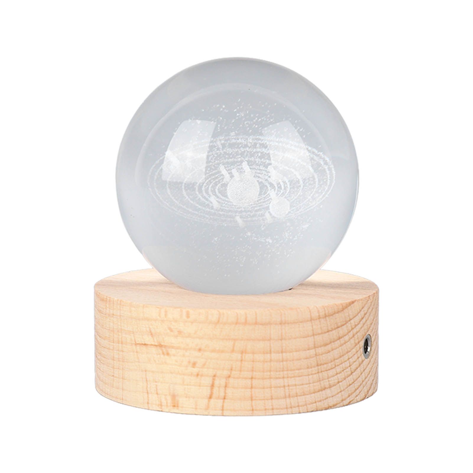 6cm 3D Crystal Ball Luminous Clear Sculpture Round Astronomy Ball Miniature view 2