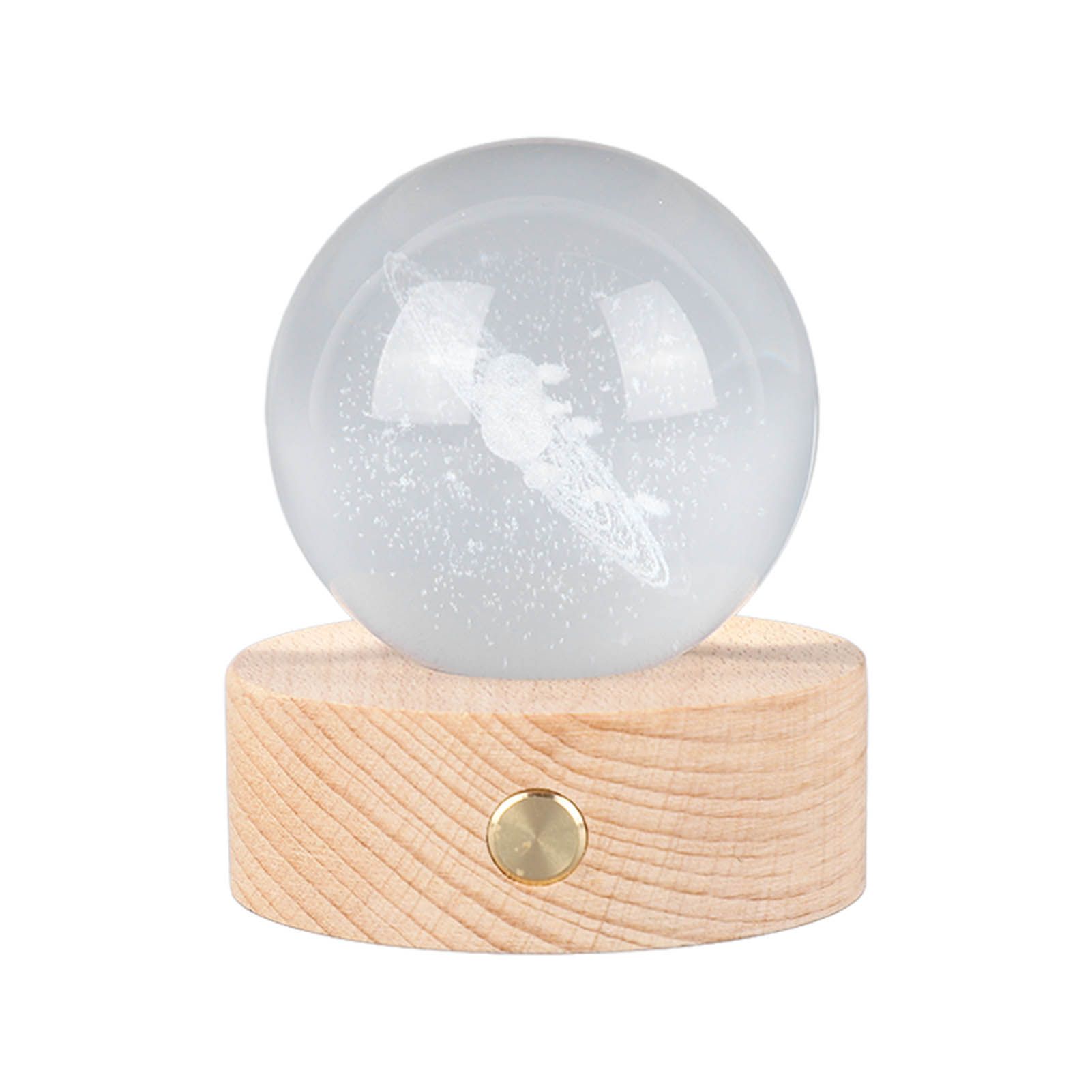 6cm 3D Crystal Ball Luminous Clear Sculpture Round Astronomy Ball Miniature view 3