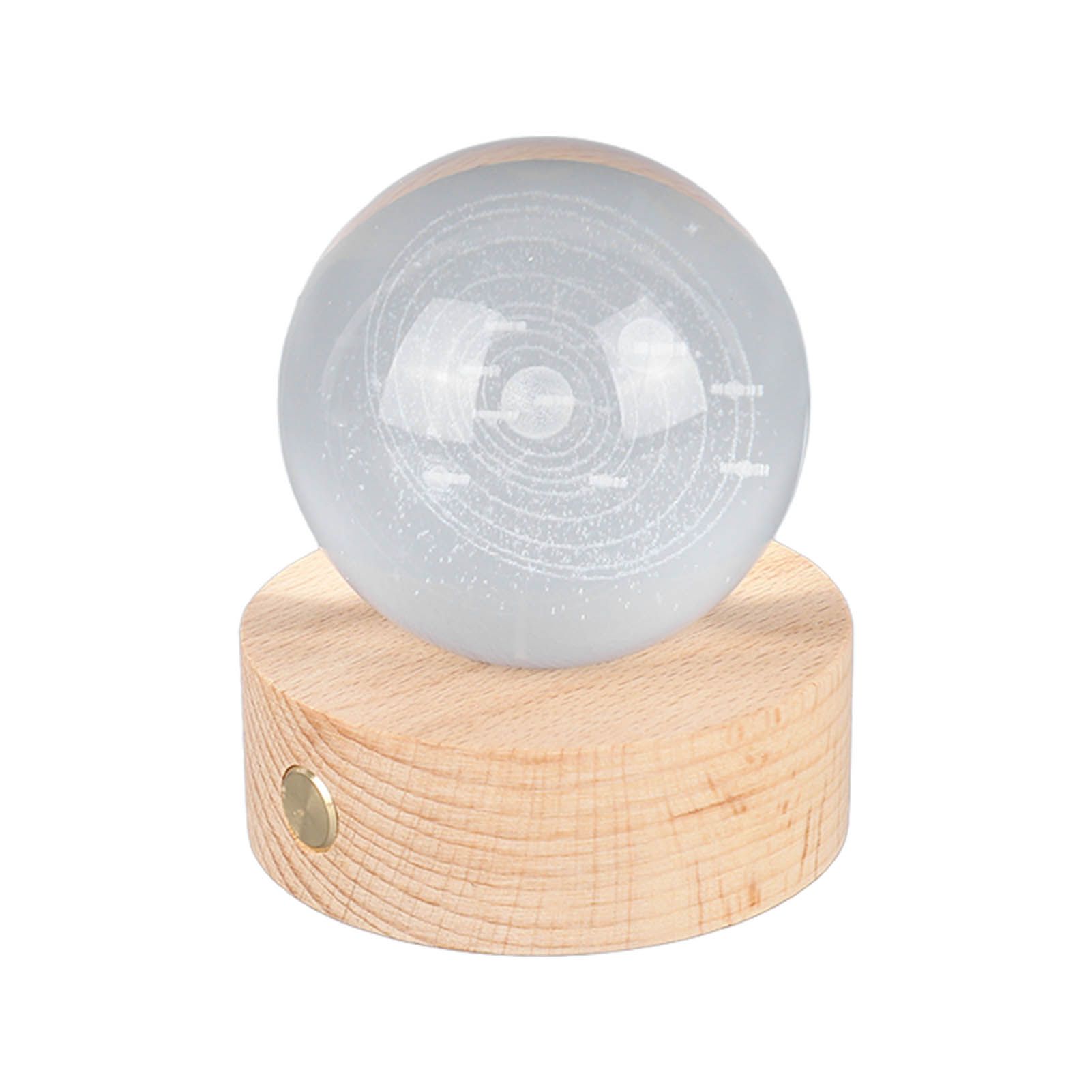 6cm 3D Crystal Ball Luminous Clear Sculpture Round Astronomy Ball Miniature view 4