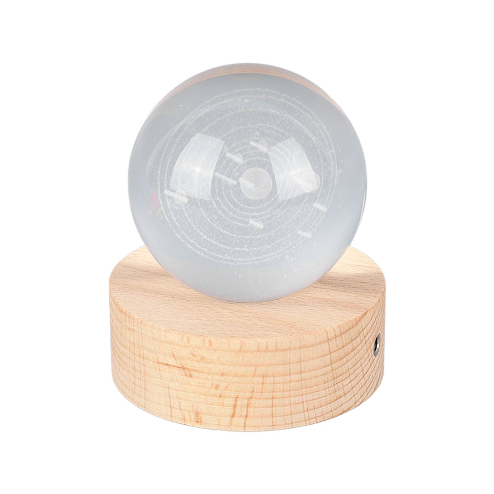6cm 3D Crystal Ball Luminous Clear Sculpture Round Astronomy Ball Miniature view 5