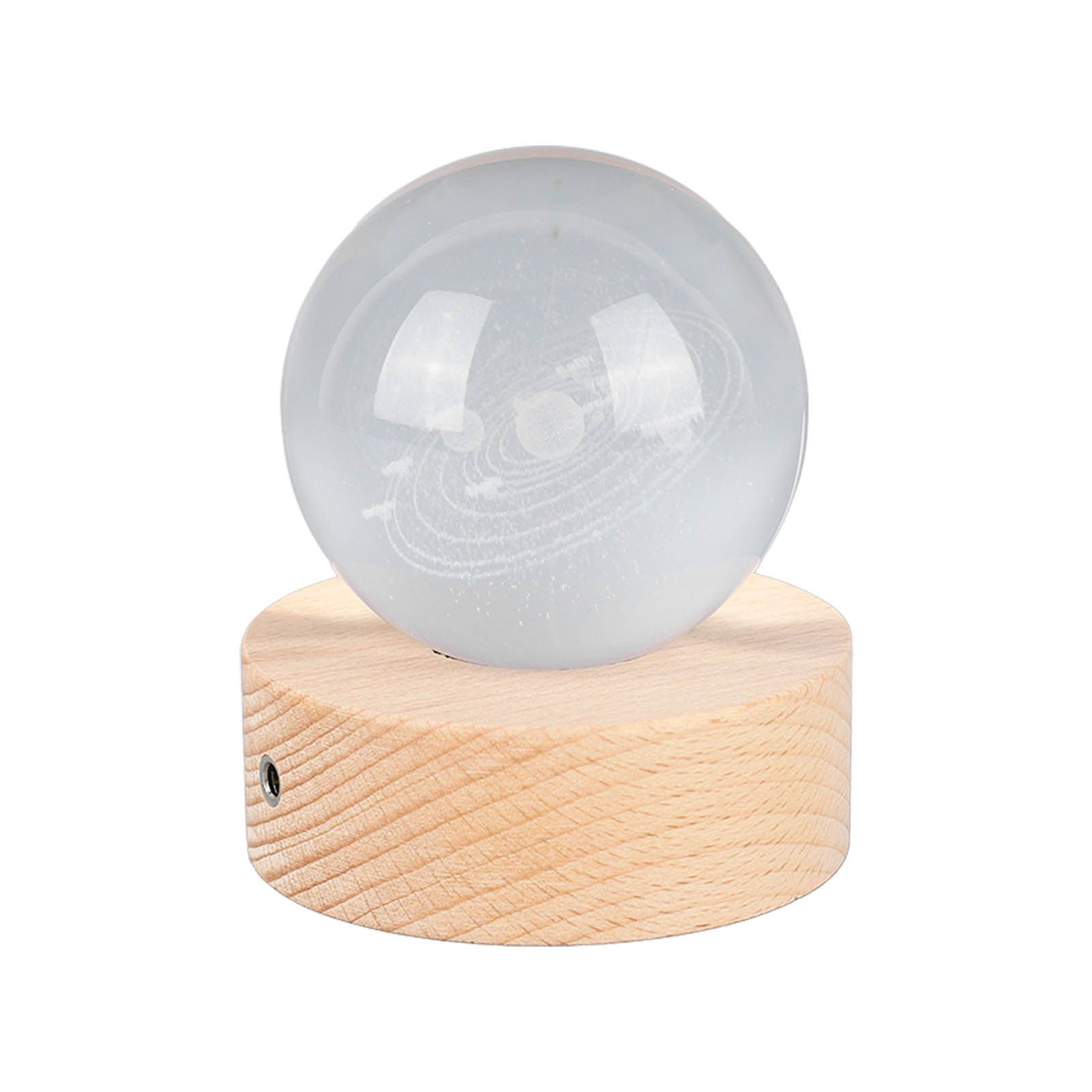 6cm 3D Crystal Ball Luminous Clear Sculpture Round Astronomy Ball Miniature view 7