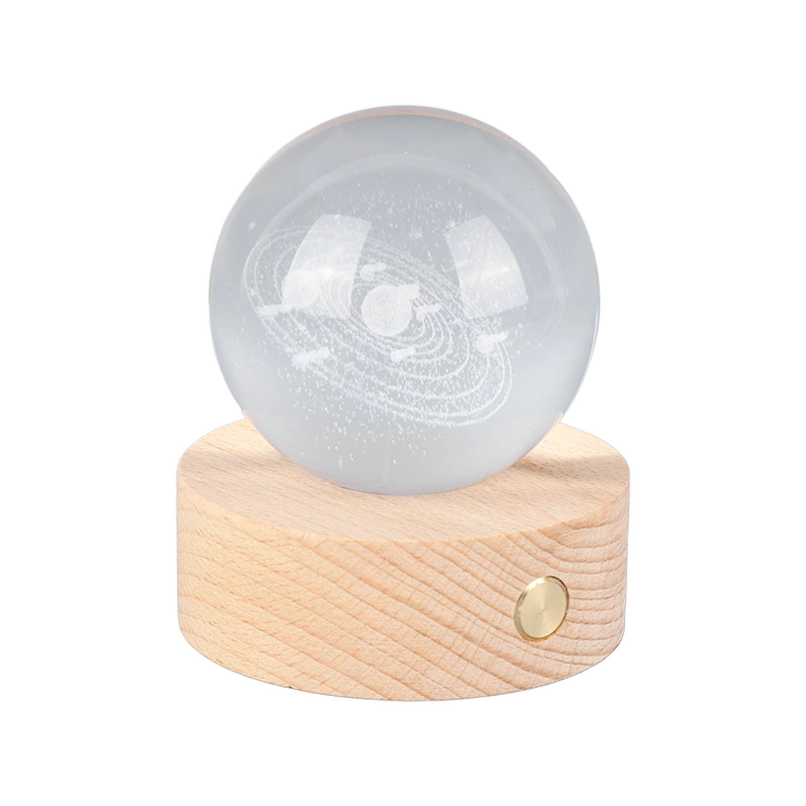 6cm 3D Crystal Ball Luminous Clear Sculpture Round Astronomy Ball Miniature view 8