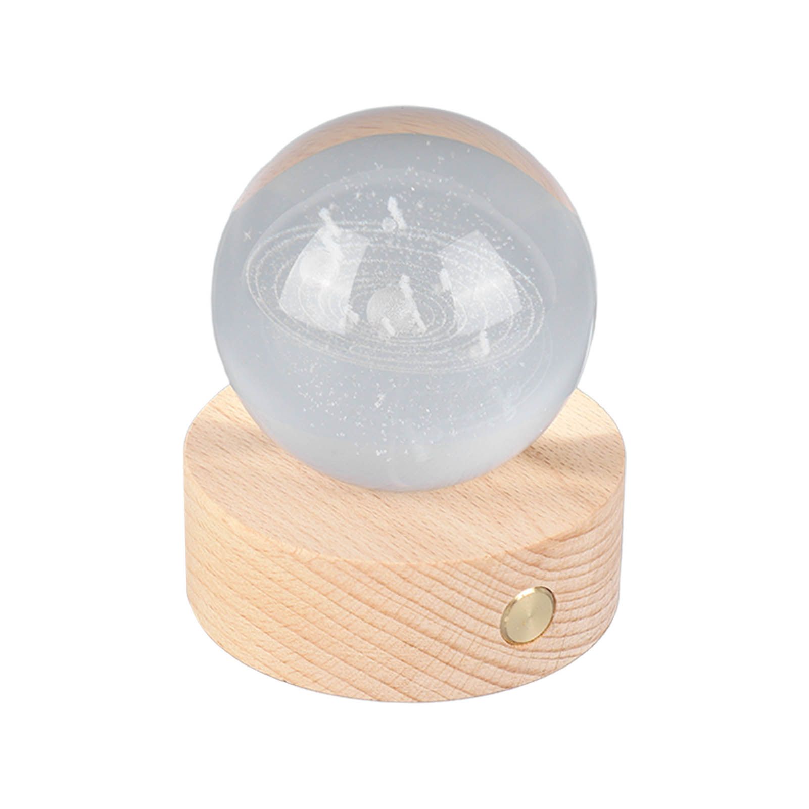 6cm 3D Crystal Ball Luminous Clear Sculpture Round Astronomy Ball Miniature view 9