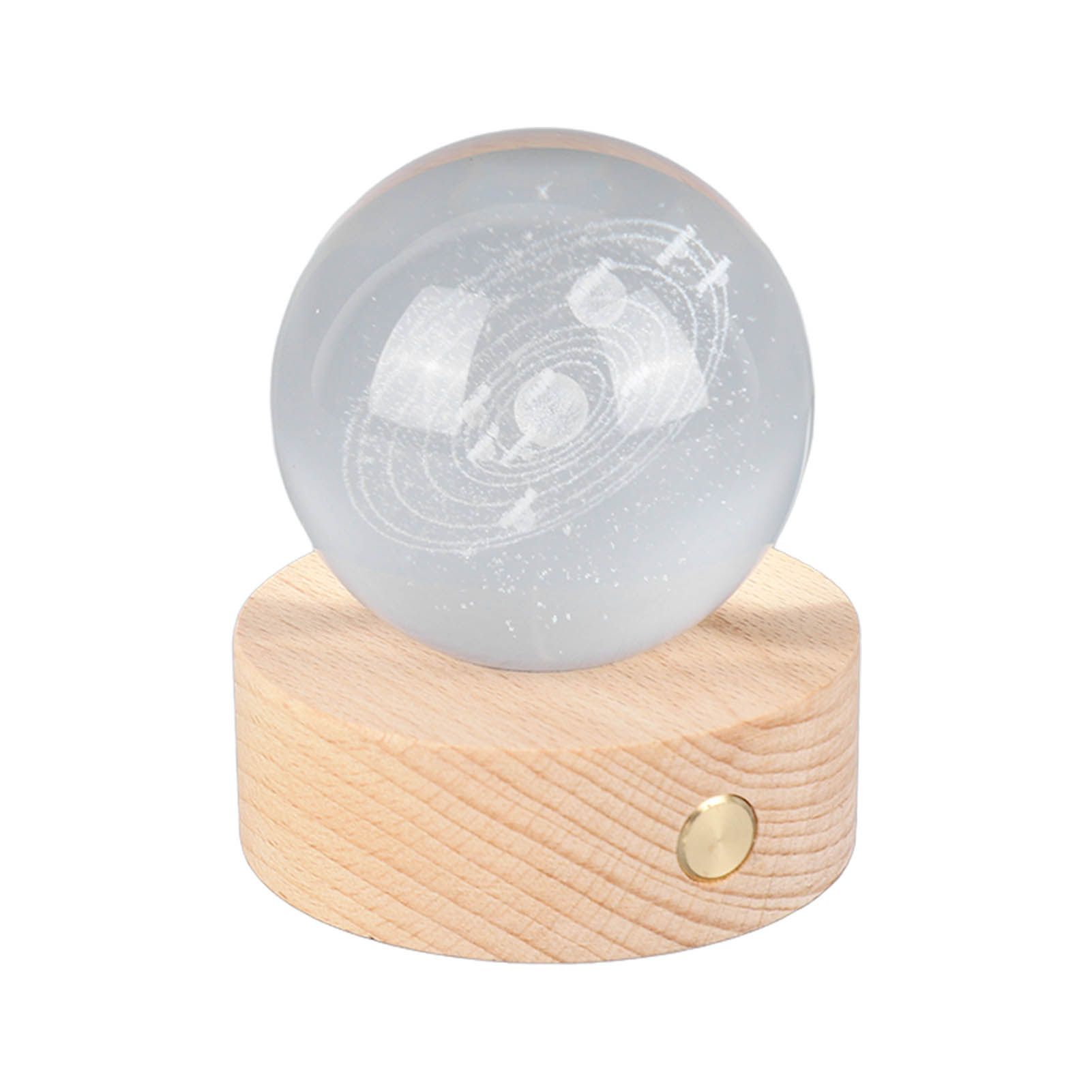6cm 3D Crystal Ball Luminous Clear Sculpture Round Astronomy Ball Miniature view 10