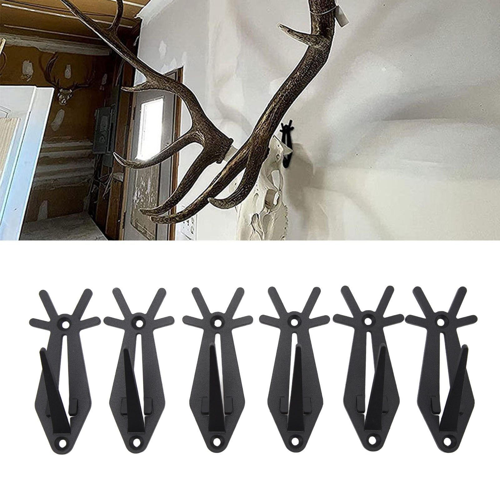 6pcs European Mount Skull Hanger Antler Style Skull Wall Mount Bracket Hangers view 11