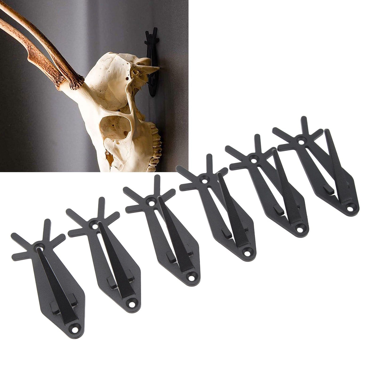 6pcs European Mount Skull Hanger Antler Style Skull Wall Mount Bracket Hangers view 12