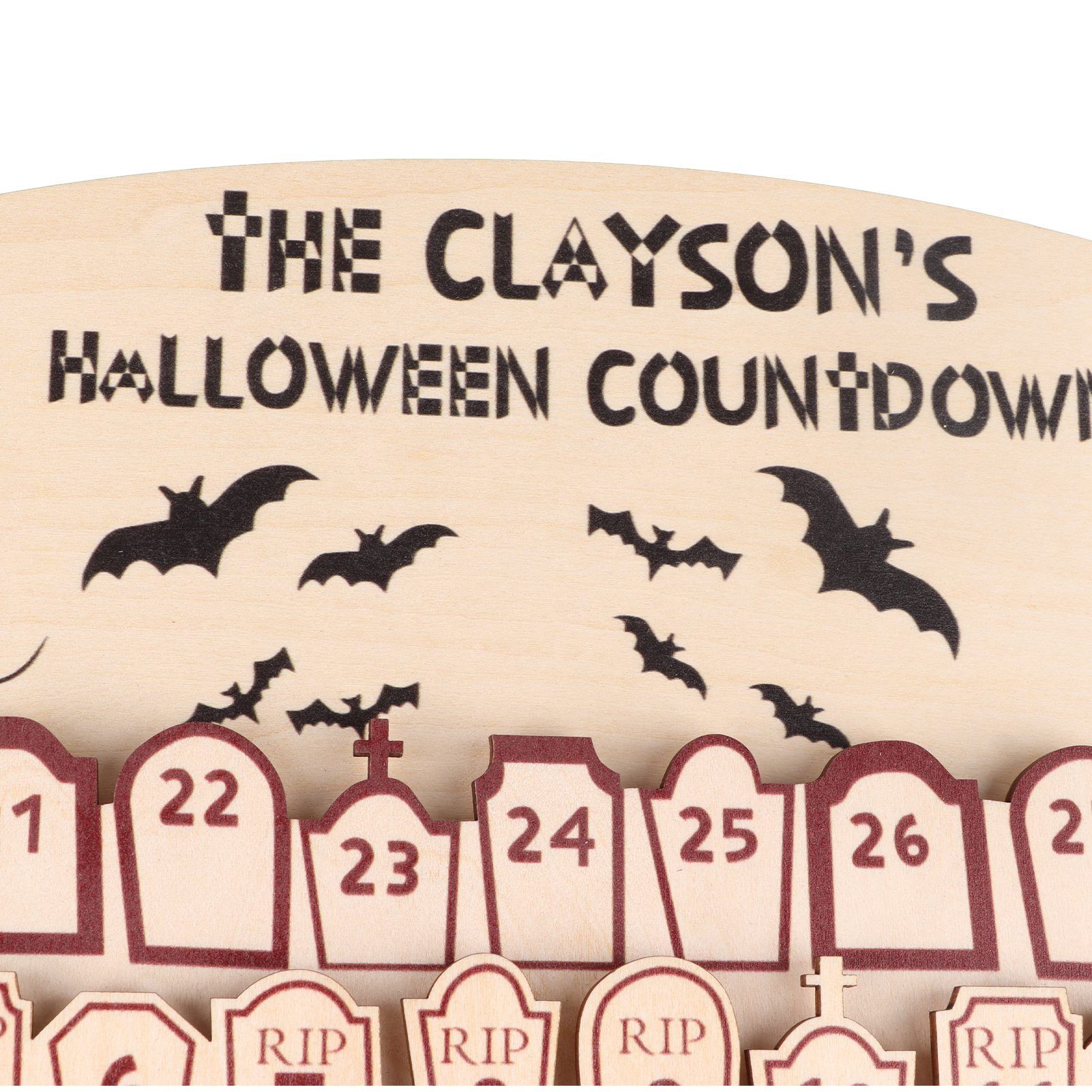 Halloween Advent Calendar 2023 31 Days Halloween Moving Wooden Block Countdown view 13