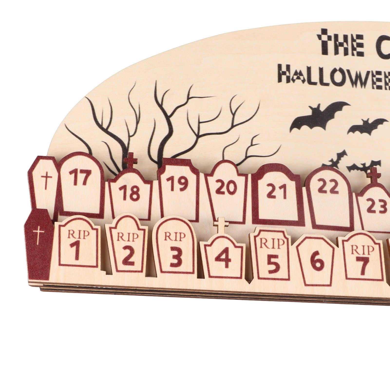 Halloween Advent Calendar 2023 31 Days Halloween Moving Wooden Block Countdown view 14