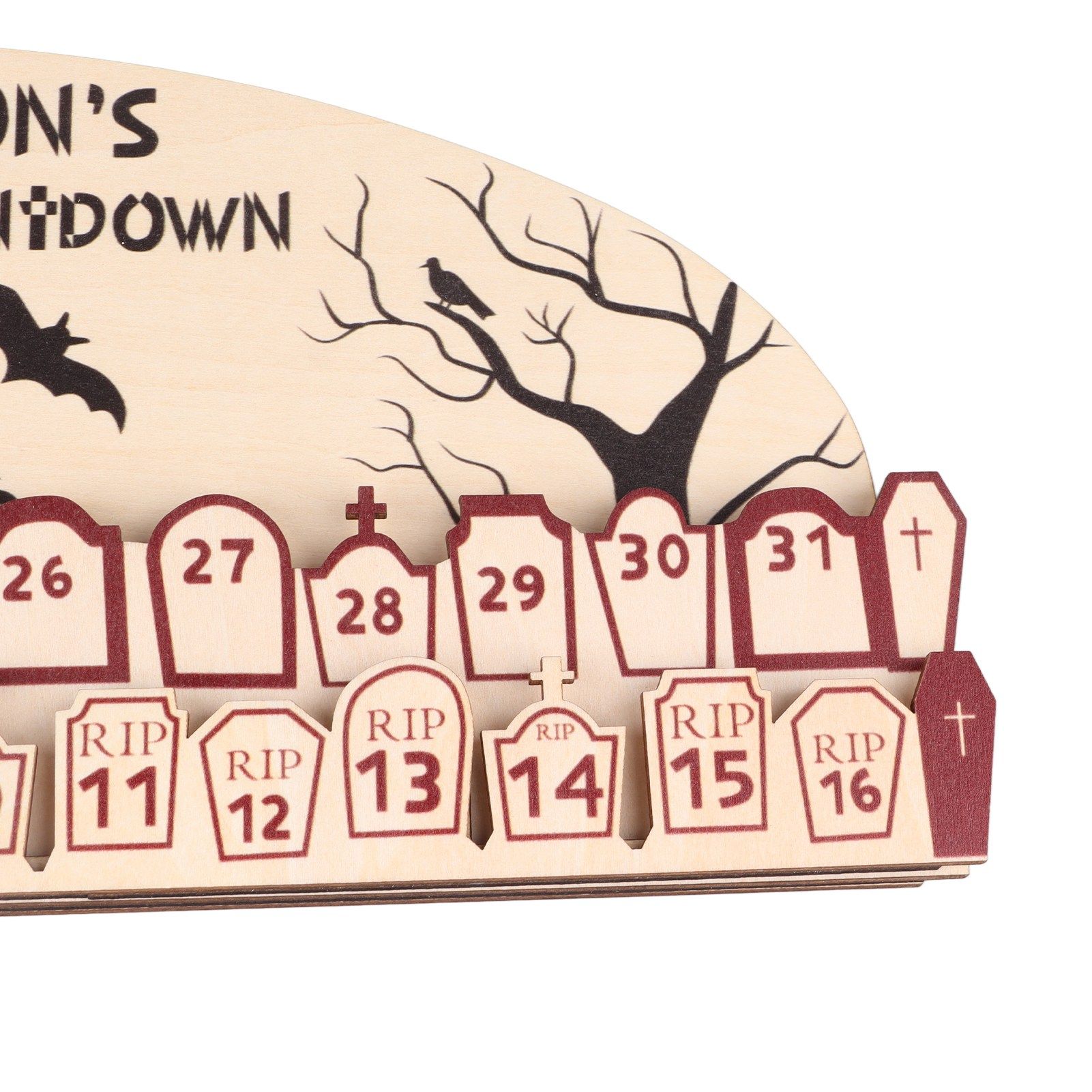 Halloween Advent Calendar 2023 31 Days Halloween Moving Wooden Block Countdown view 15