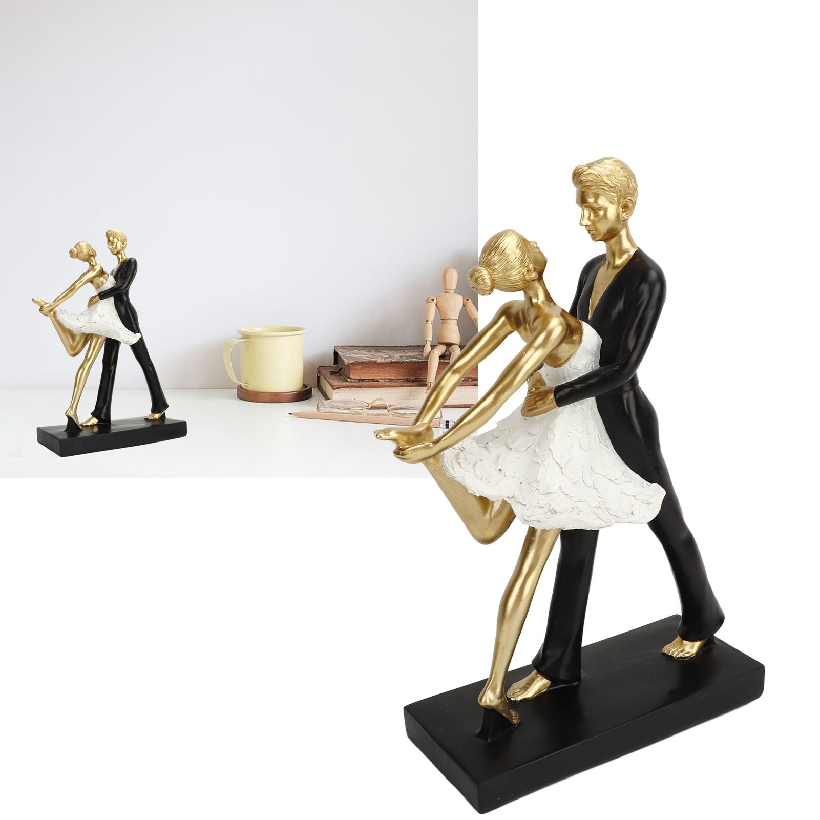 Romantic Couple Dancing Sculpture Decoration Resin Elegant Couple Ballet view 12